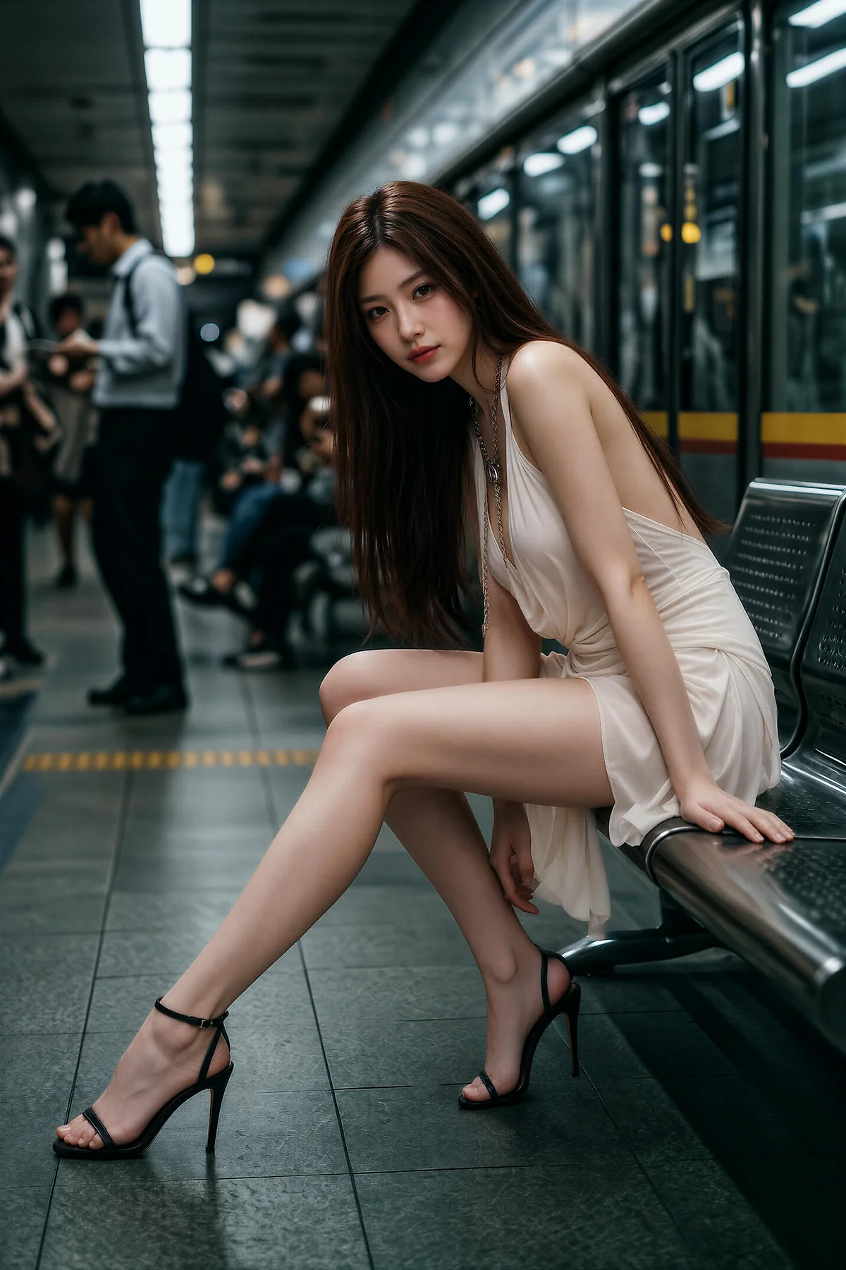 AIG  No.620 萨霓儿地铁白裙美女 - 22