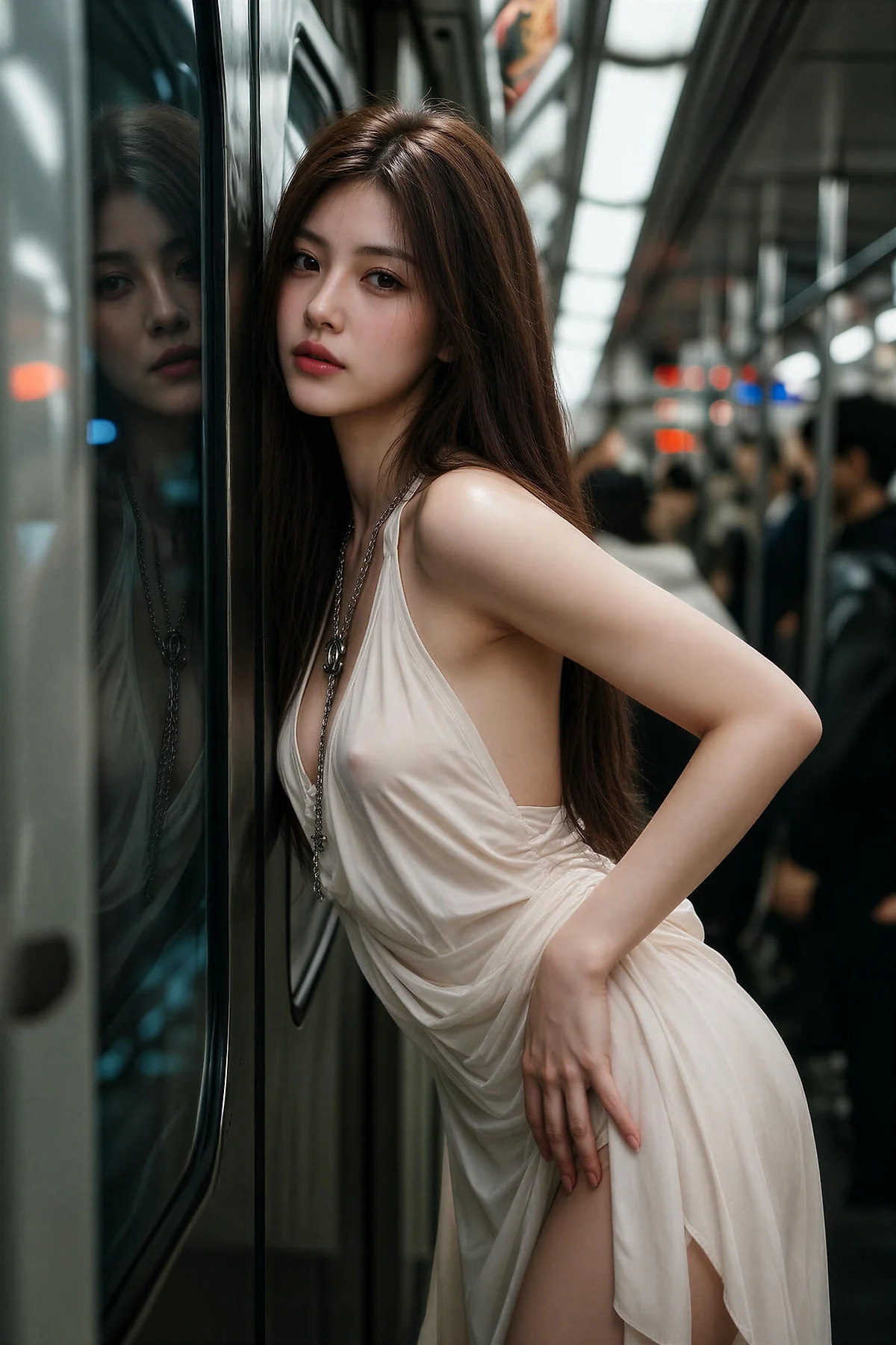 AIG  No.620 萨霓儿地铁白裙美女 - 37