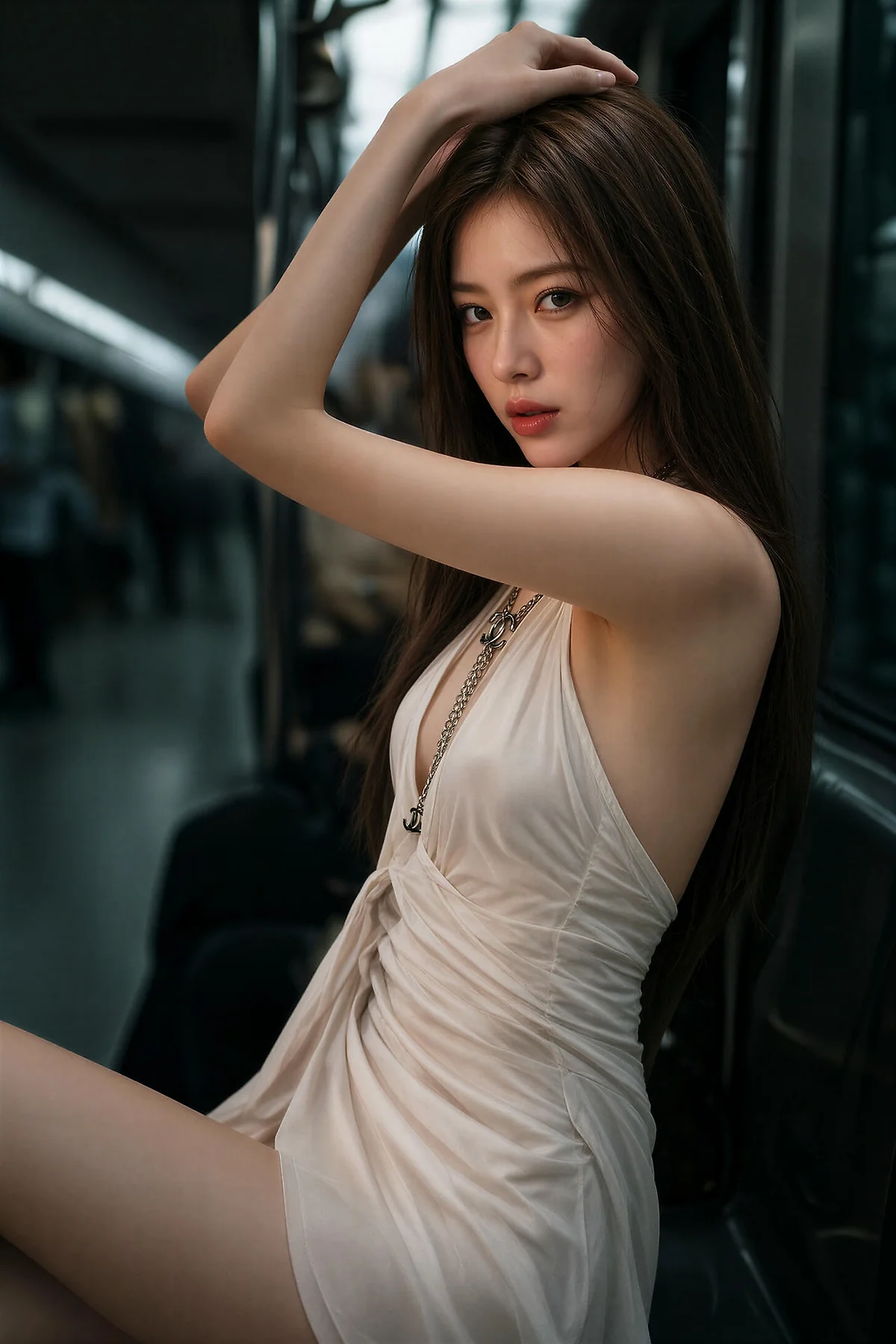AIG  No.620 萨霓儿地铁白裙美女 - 42