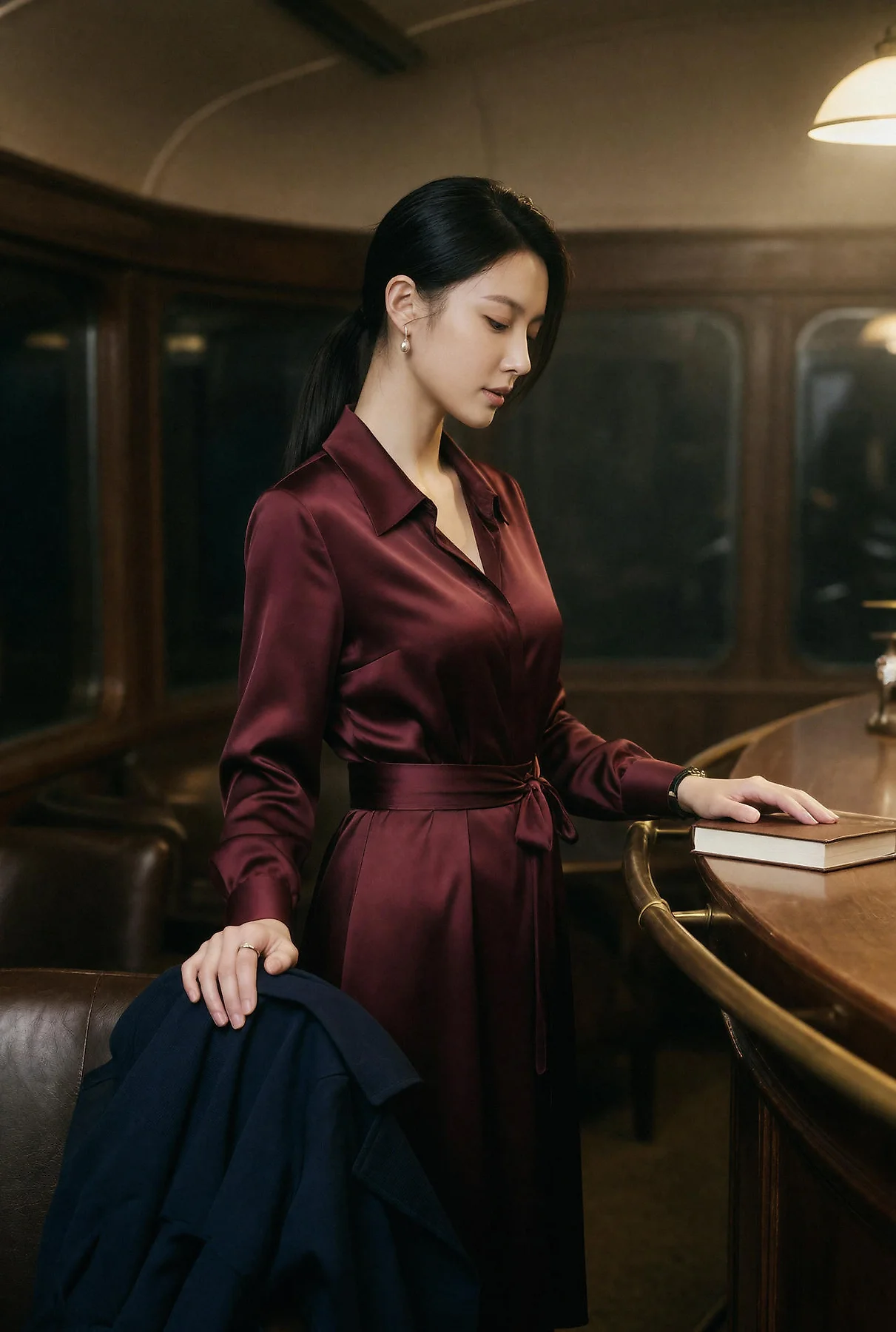 AIG  No.650 柒琪喵列车餐厅的气质美女 - 13
