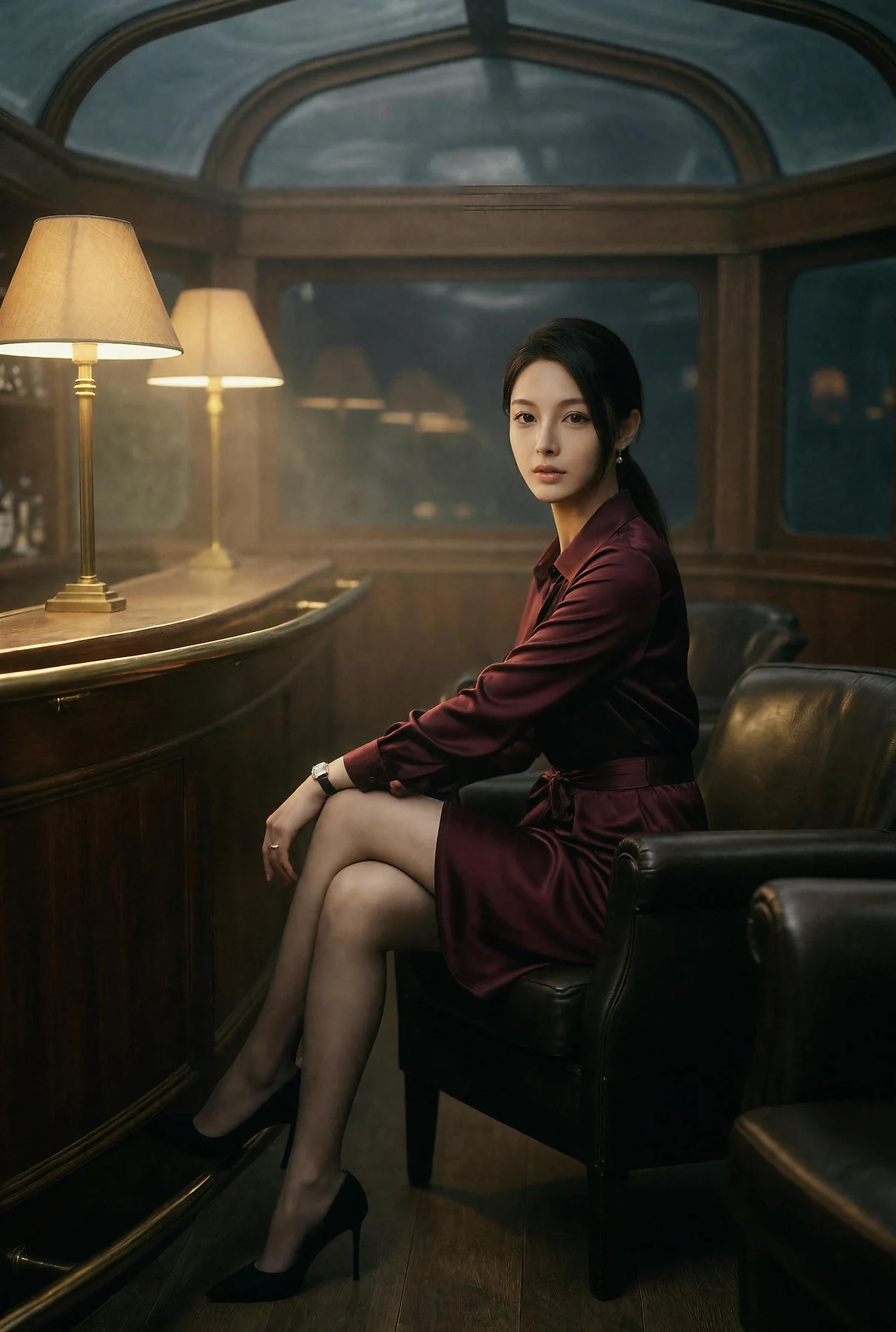AIG  No.650 柒琪喵列车餐厅的气质美女 - 17