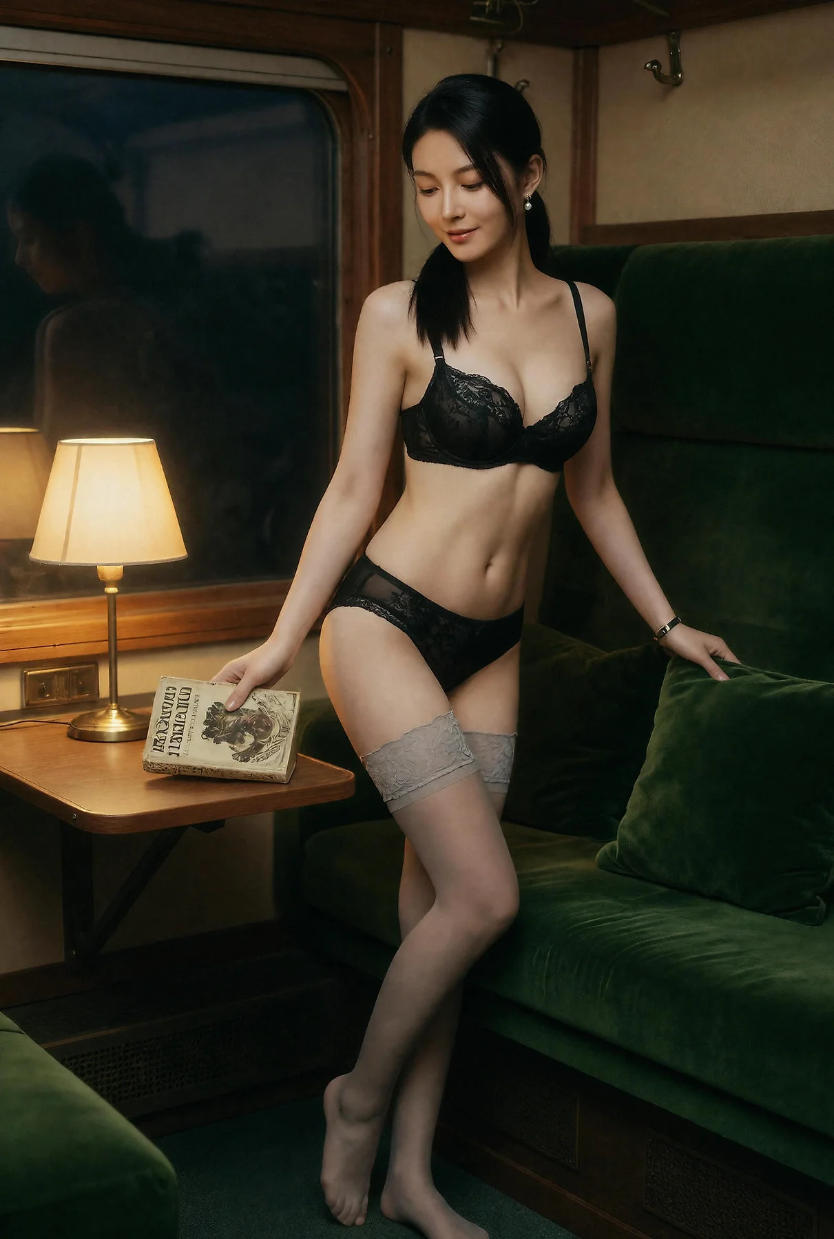 AIG  No.650 柒琪喵列车餐厅的气质美女 - 51