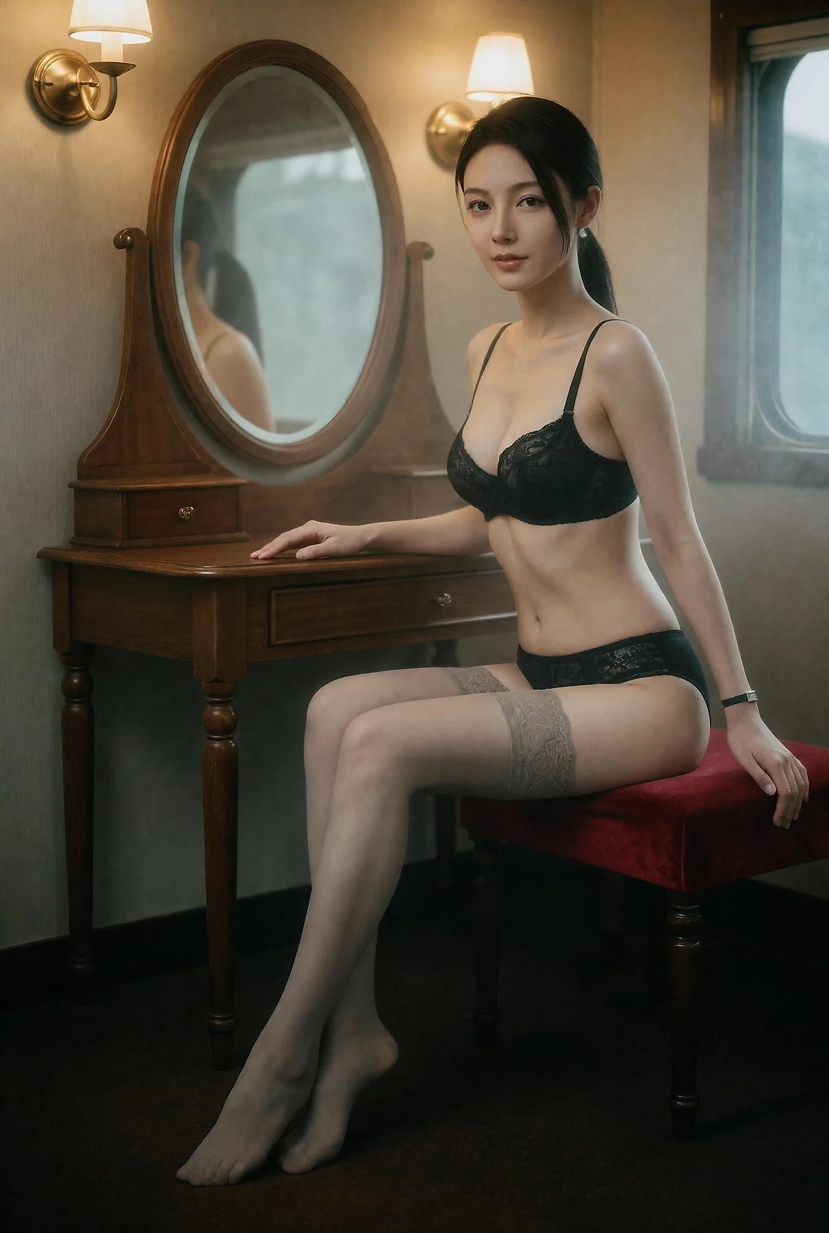 AIG  No.650 柒琪喵列车餐厅的气质美女 - 73