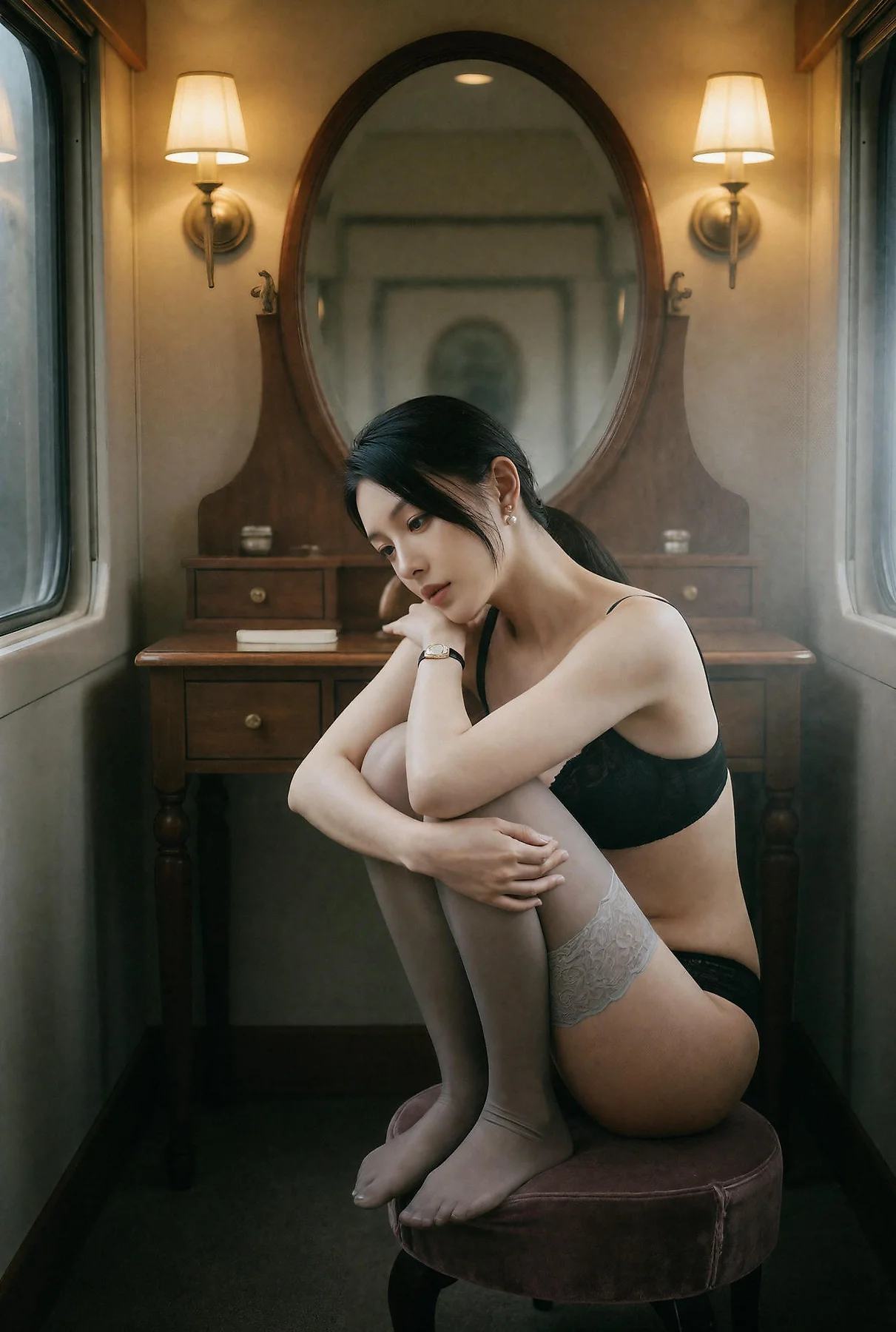 AIG  No.650 柒琪喵列车餐厅的气质美女 - 88