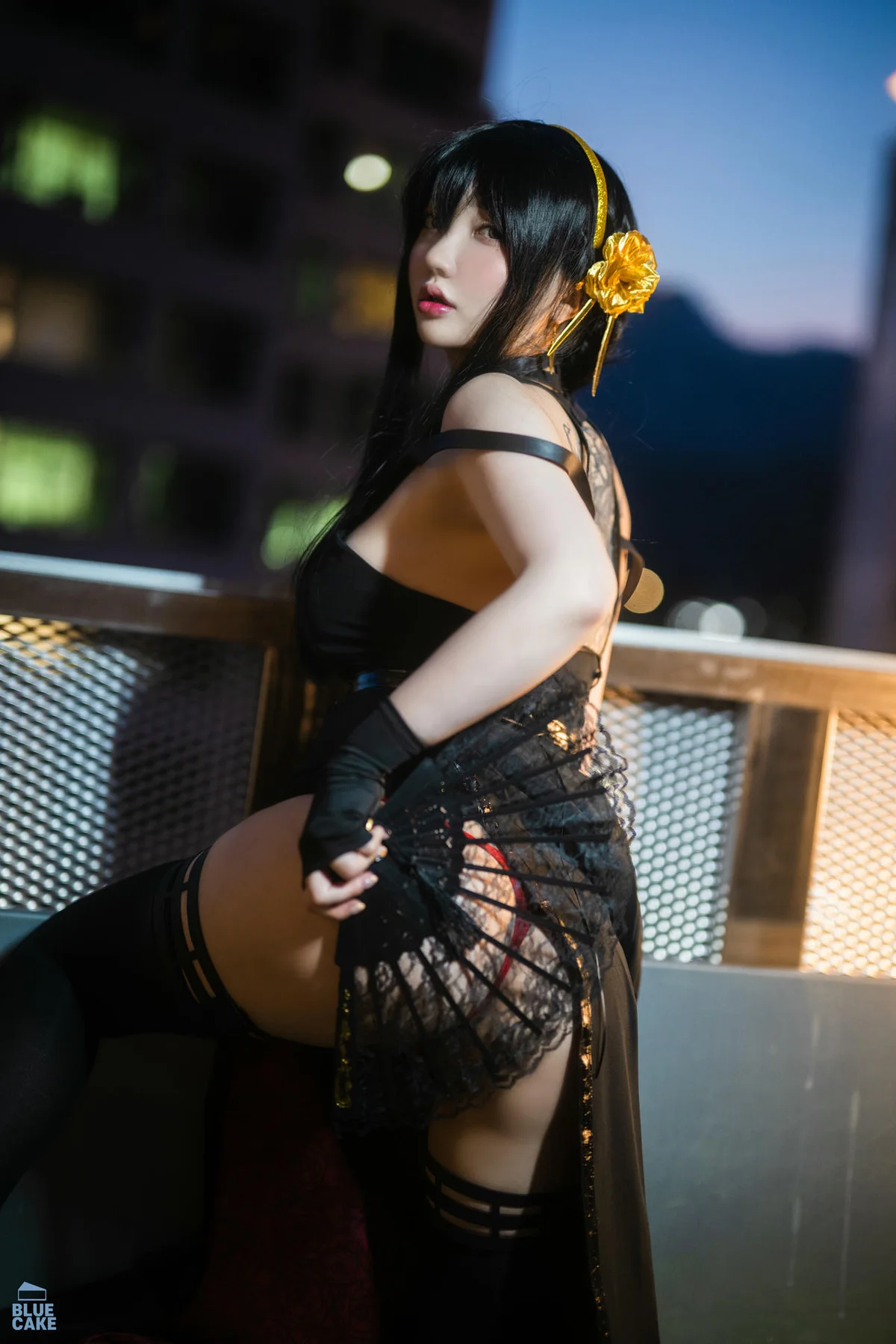 BLUECAKE No.041 YeEun黑玫瑰少女黑丝 - 14