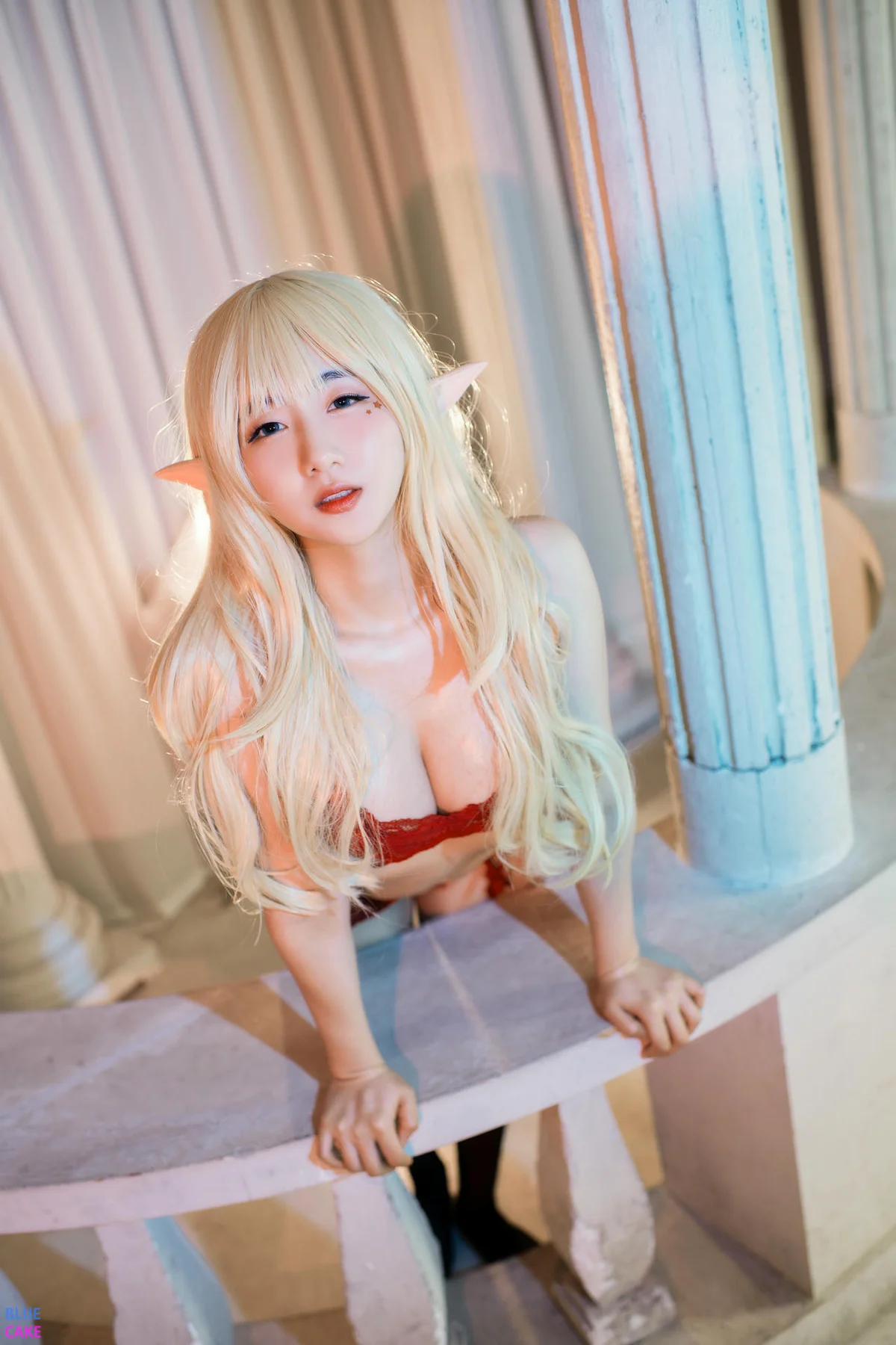 BLUECAKE No.074 Jina红色内衣写真 - 80