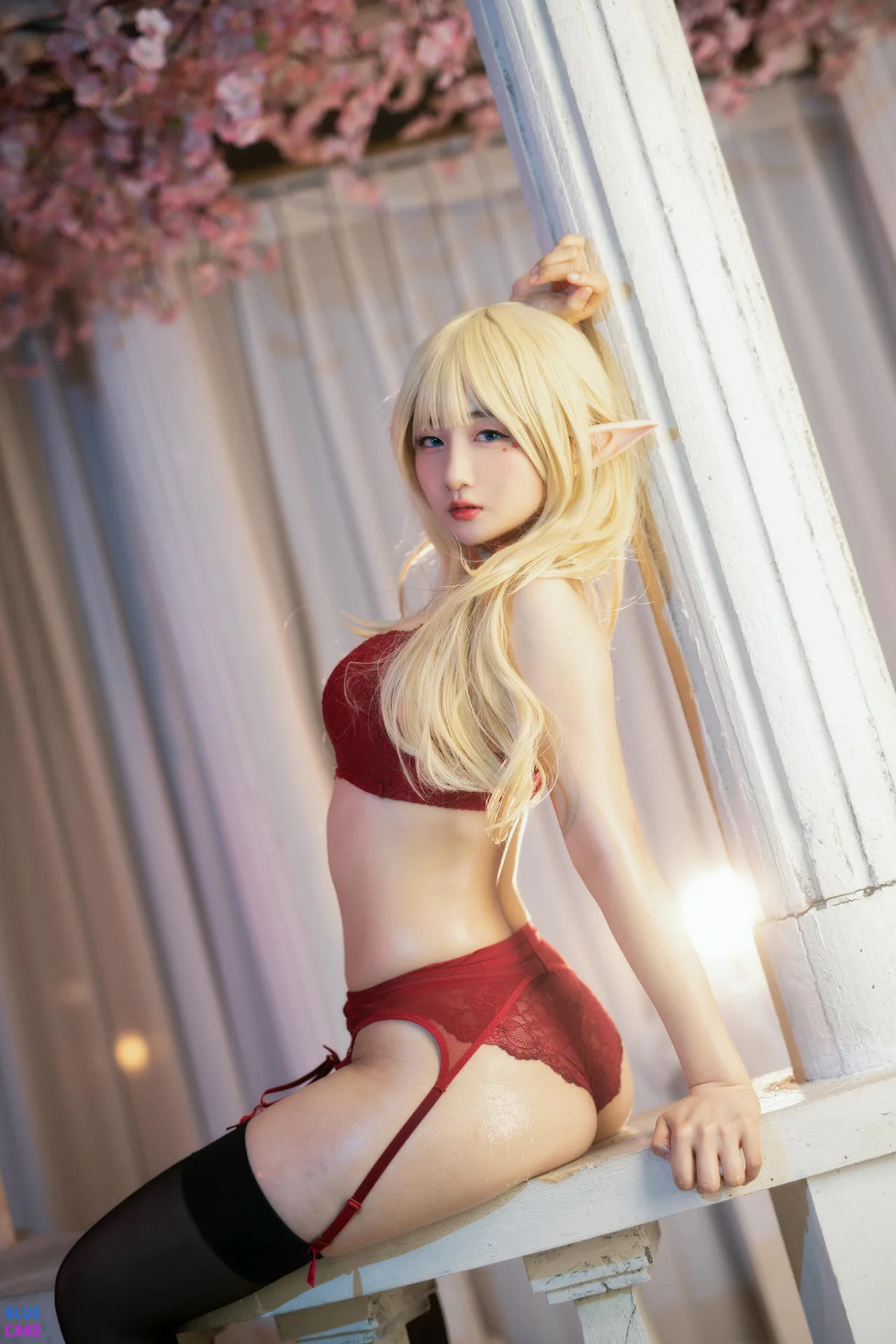 BLUECAKE No.074 Jina红色内衣写真 - 86