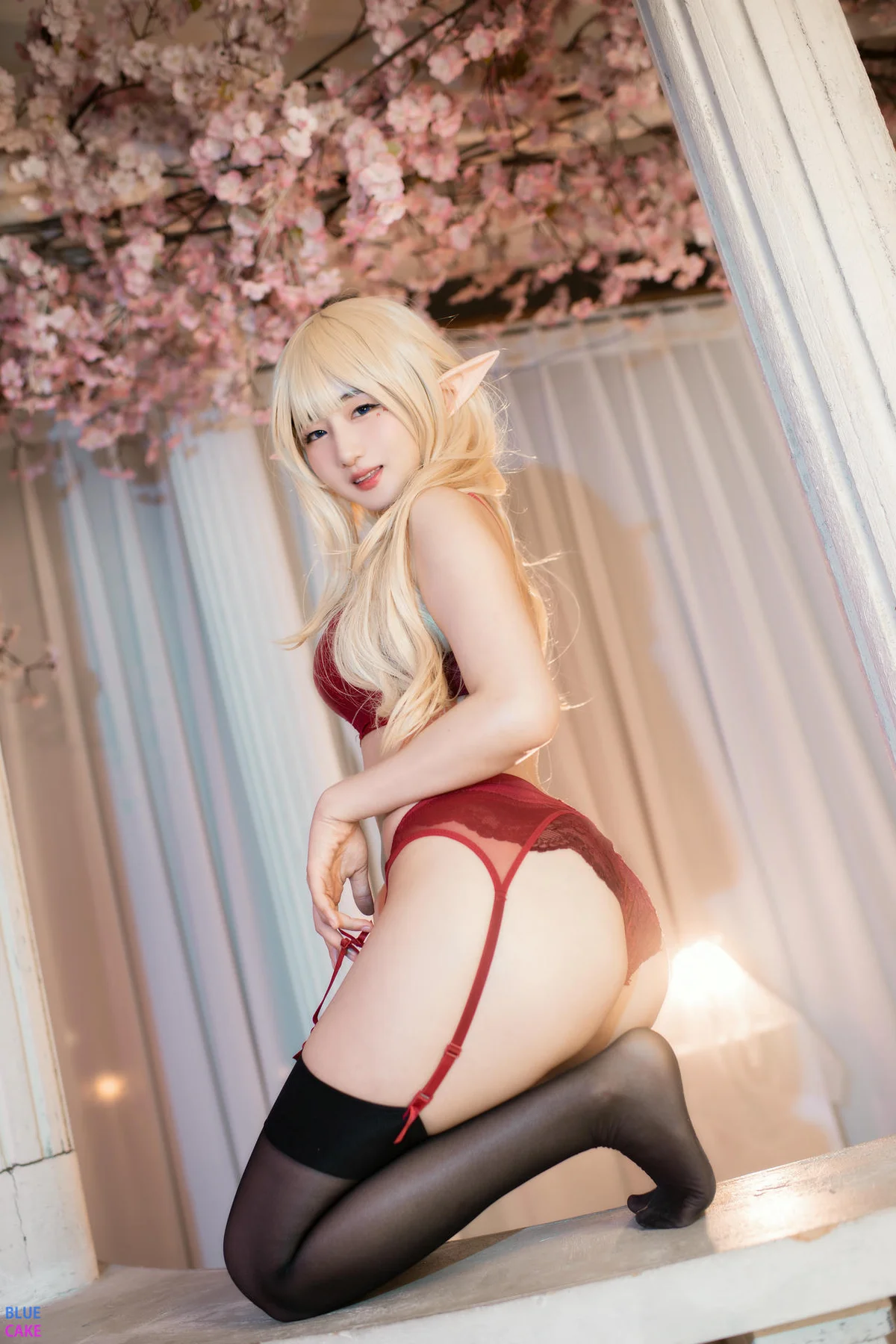 BLUECAKE No.074 Jina红色内衣写真 - 115