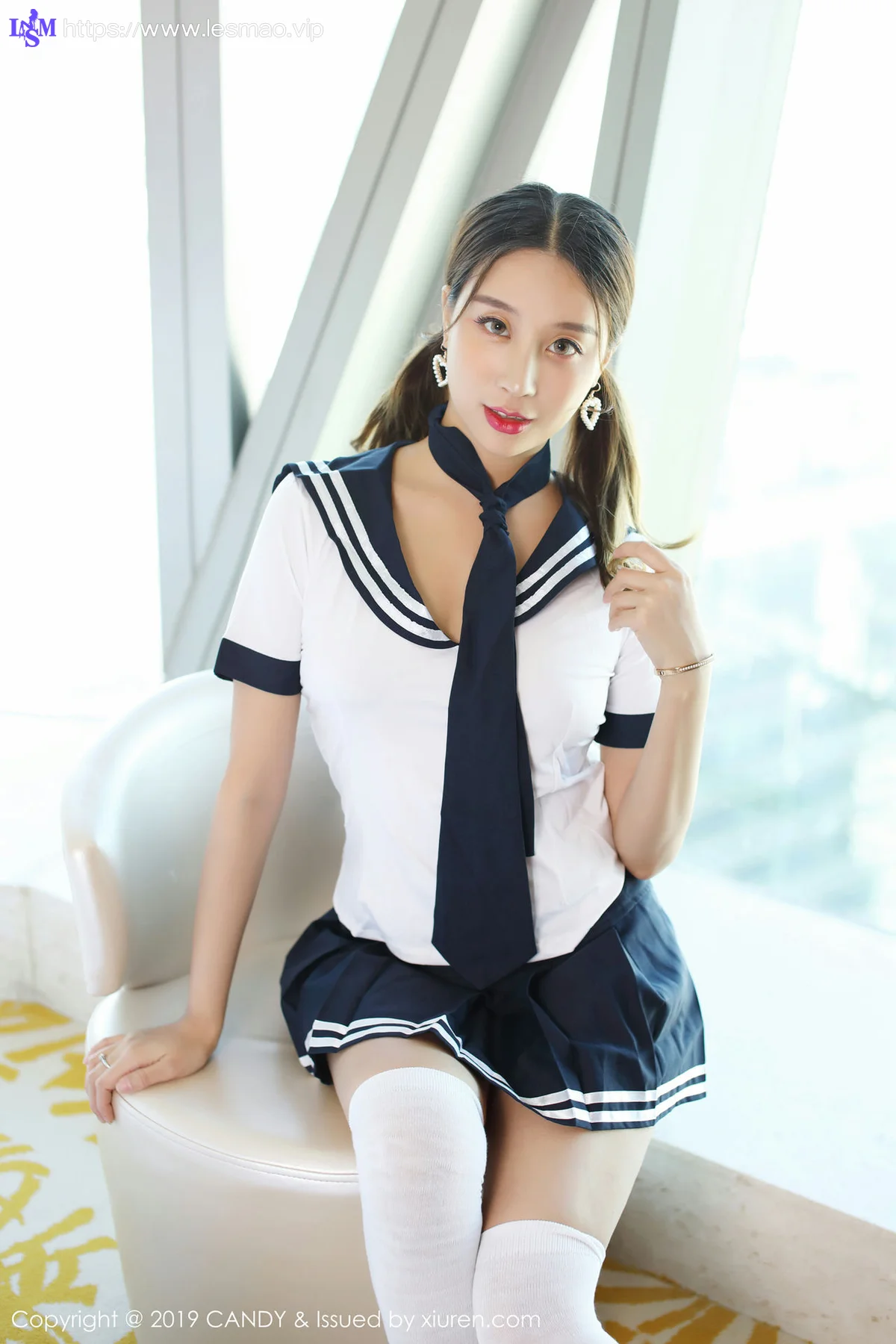 CANDY 糖果画报 Vol.073 筱慧 学生制服与丁字裤马尾少女 - 3