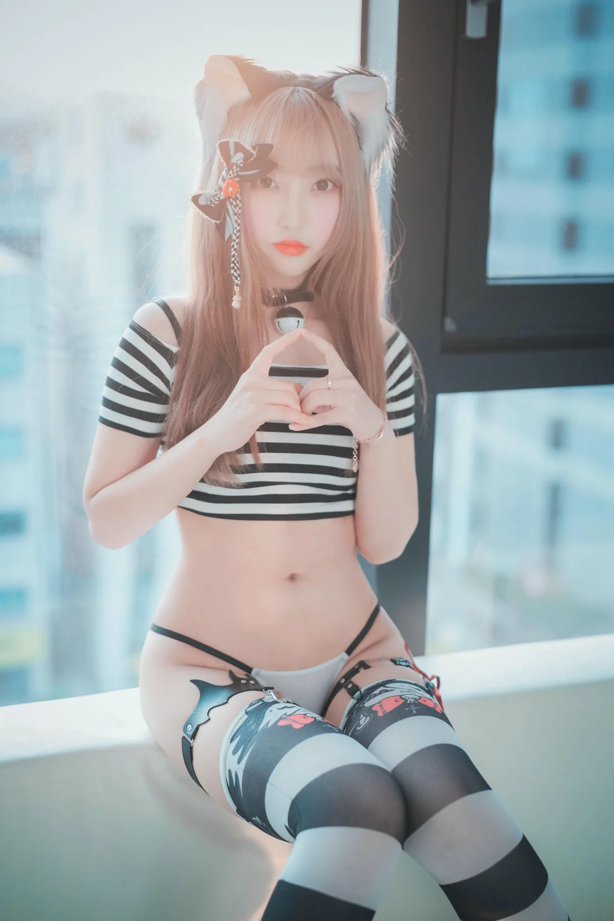 DJAWA No.036 HaNari 条纹少女吊袜 - 54