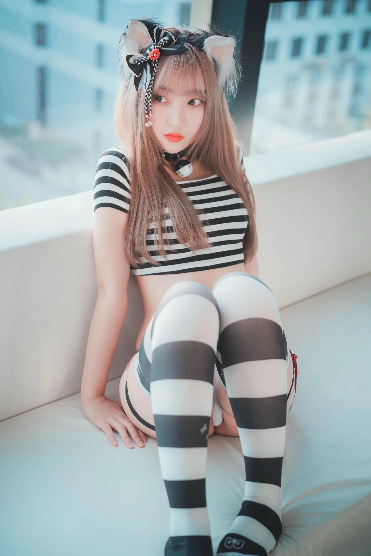 DJAWA No.036 HaNari 条纹少女吊袜 - 83