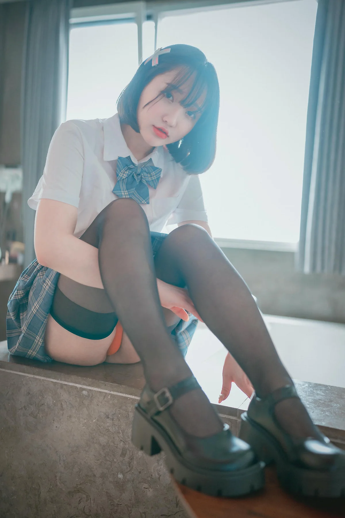 DJAWA No.068 Son Ye-Eun格子裙jk制服 - 17
