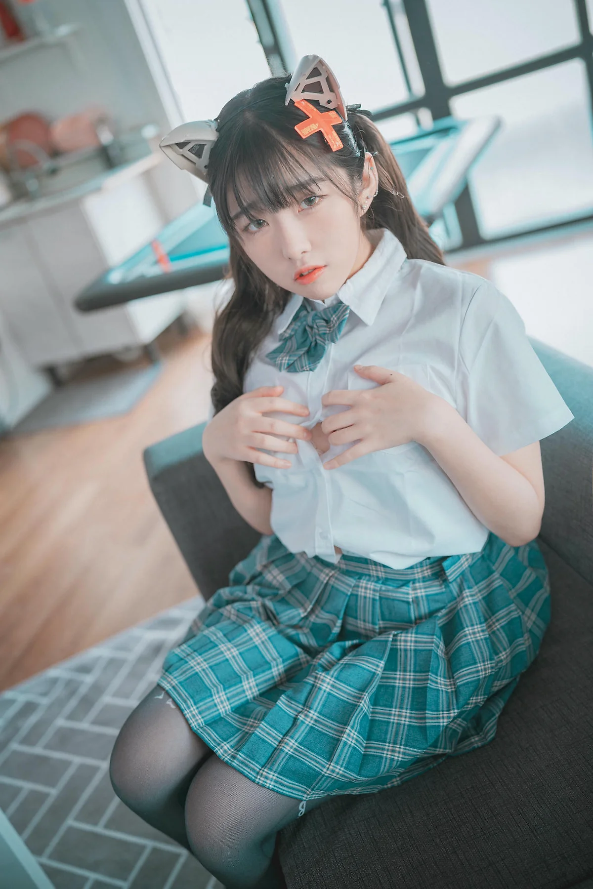 DJAWA No.074 Sonson爆乳格子裙少女 - 23