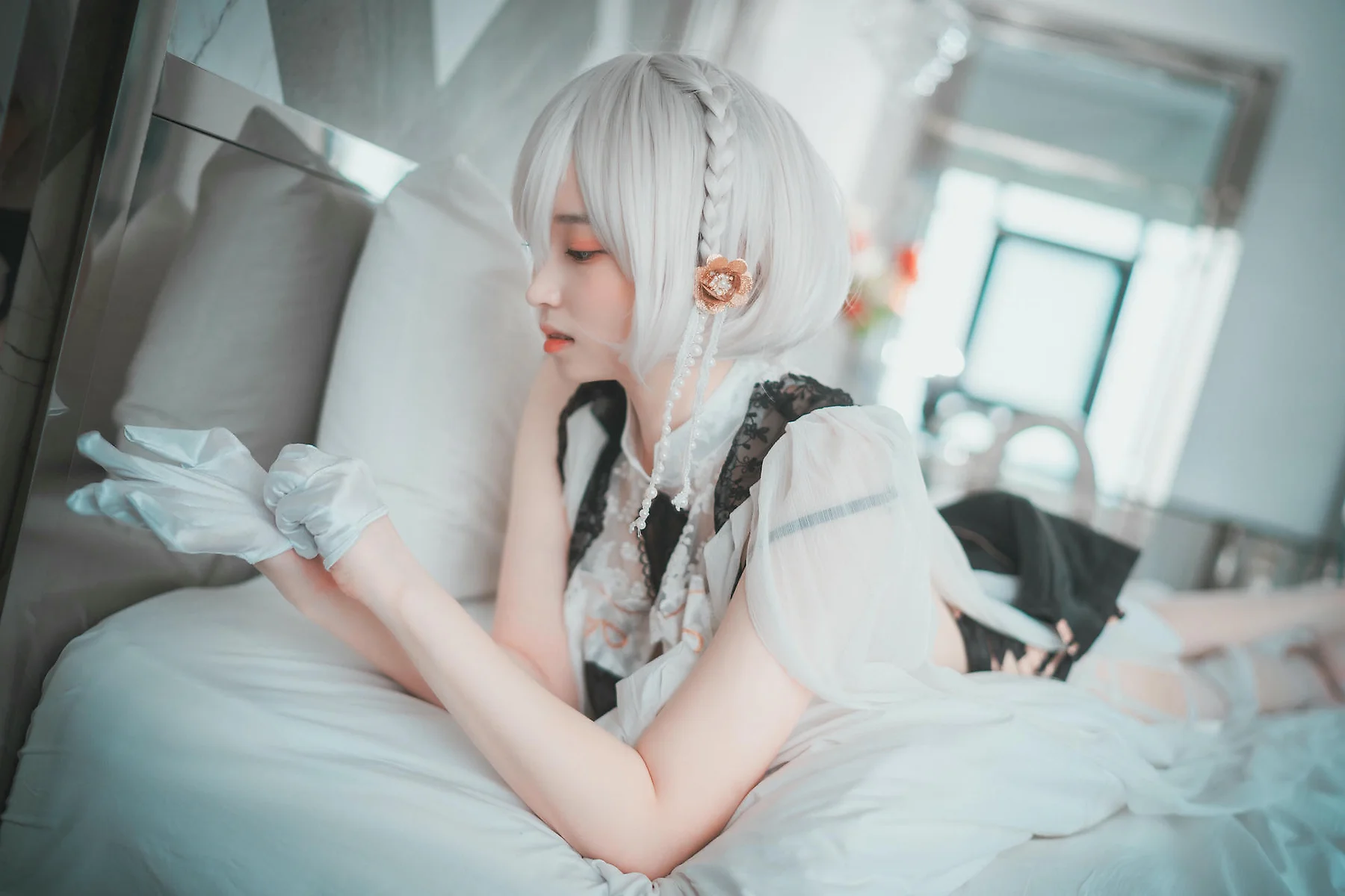 DJAWA No.083 Bambi白丝吊袜写真 - 22