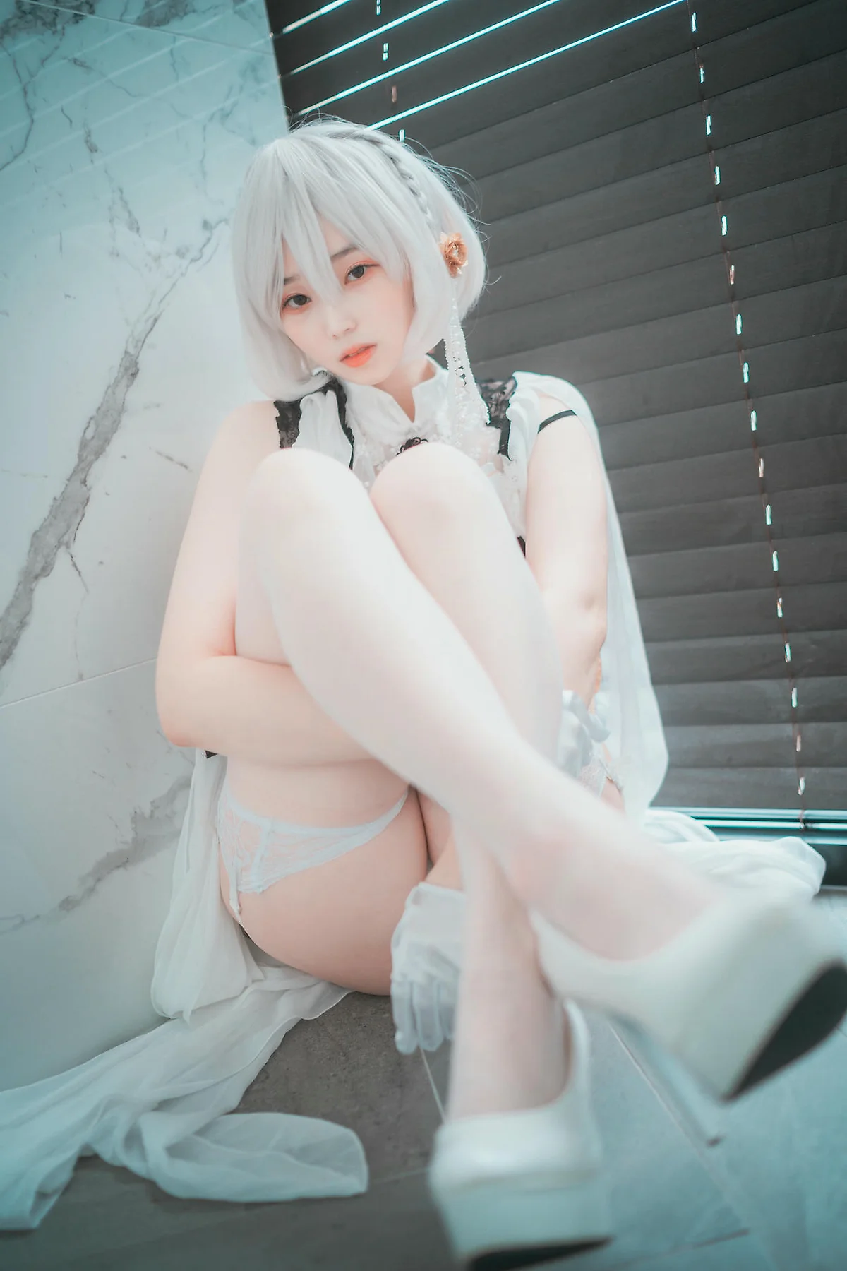 DJAWA No.083 Bambi白丝吊袜写真 - 46