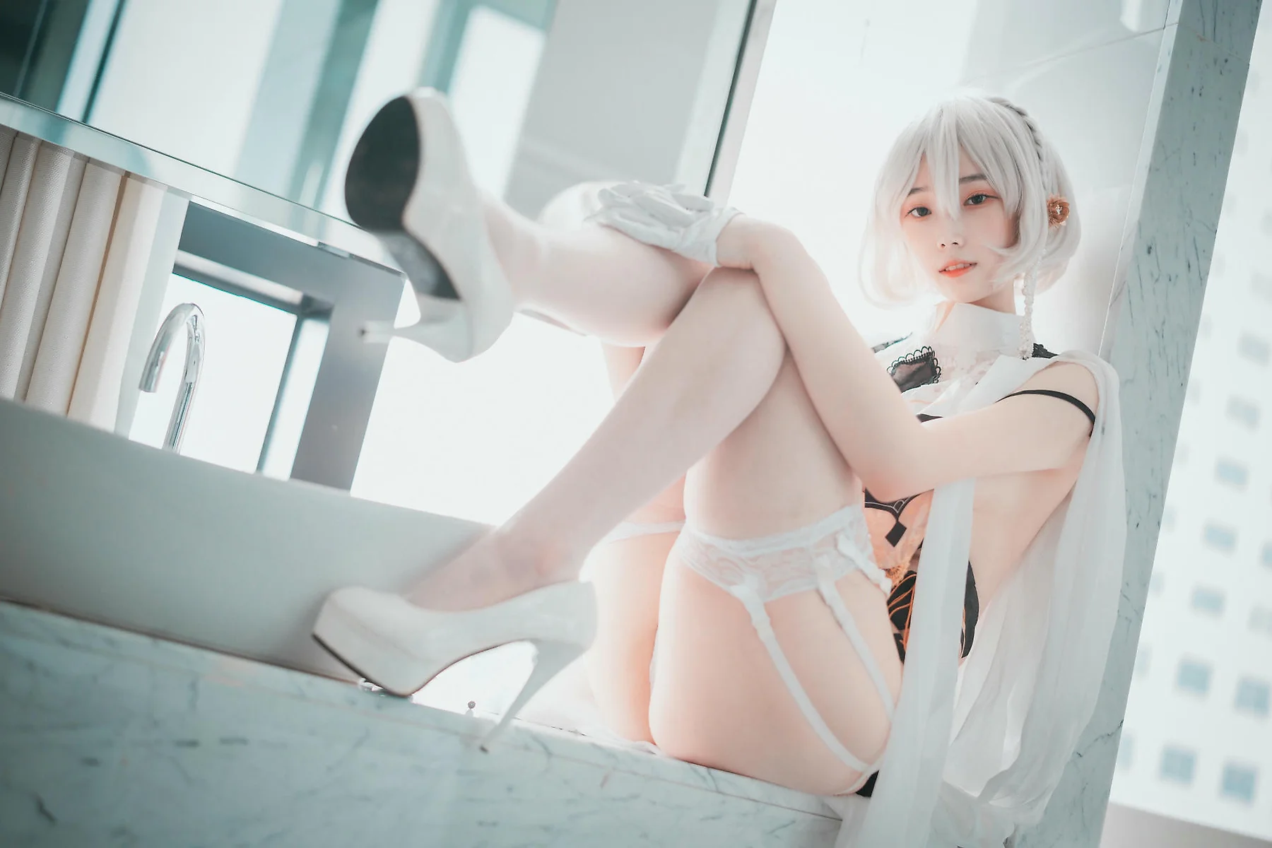 DJAWA No.083 Bambi白丝吊袜写真 - 62