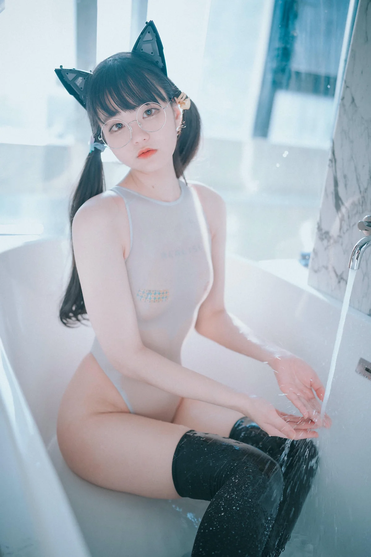 DJAWA No.111 Jeong Jenny双马尾少女灰色丝袜 - 51