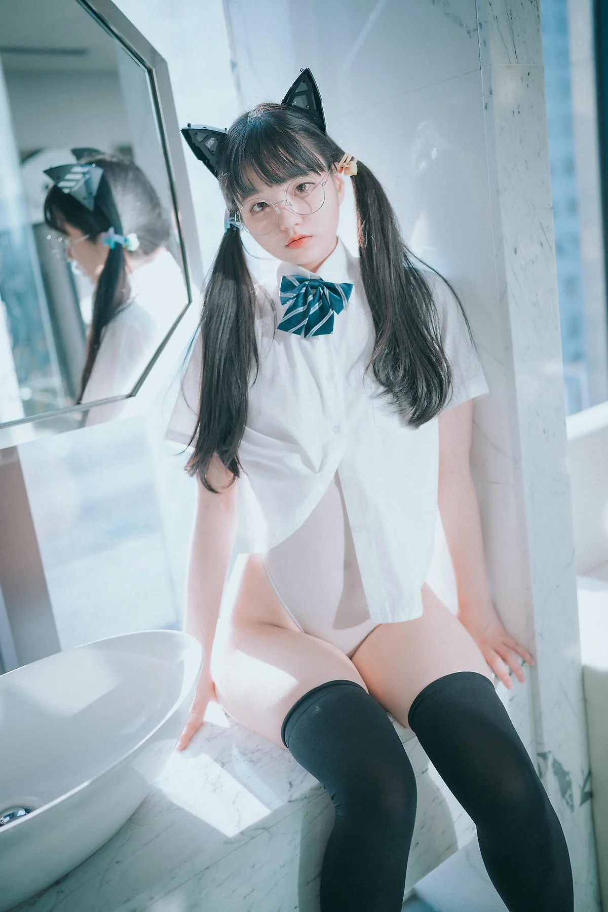 DJAWA No.111 Jeong Jenny双马尾少女灰色丝袜 - 71