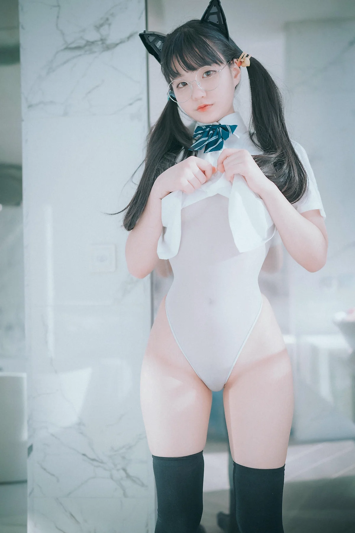 DJAWA No.111 Jeong Jenny双马尾少女灰色丝袜 - 74