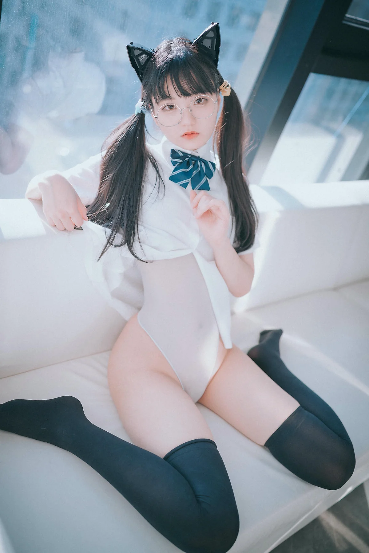 DJAWA No.111 Jeong Jenny双马尾少女灰色丝袜 - 76