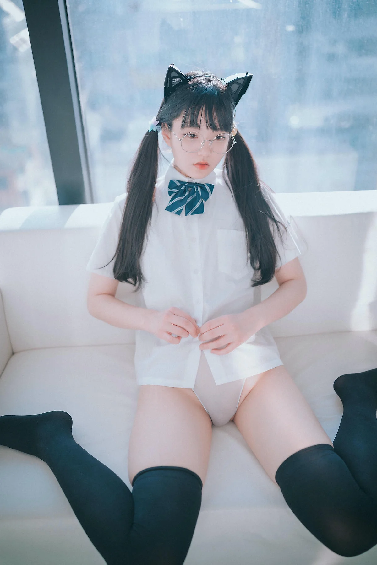 DJAWA No.111 Jeong Jenny双马尾少女灰色丝袜 - 79