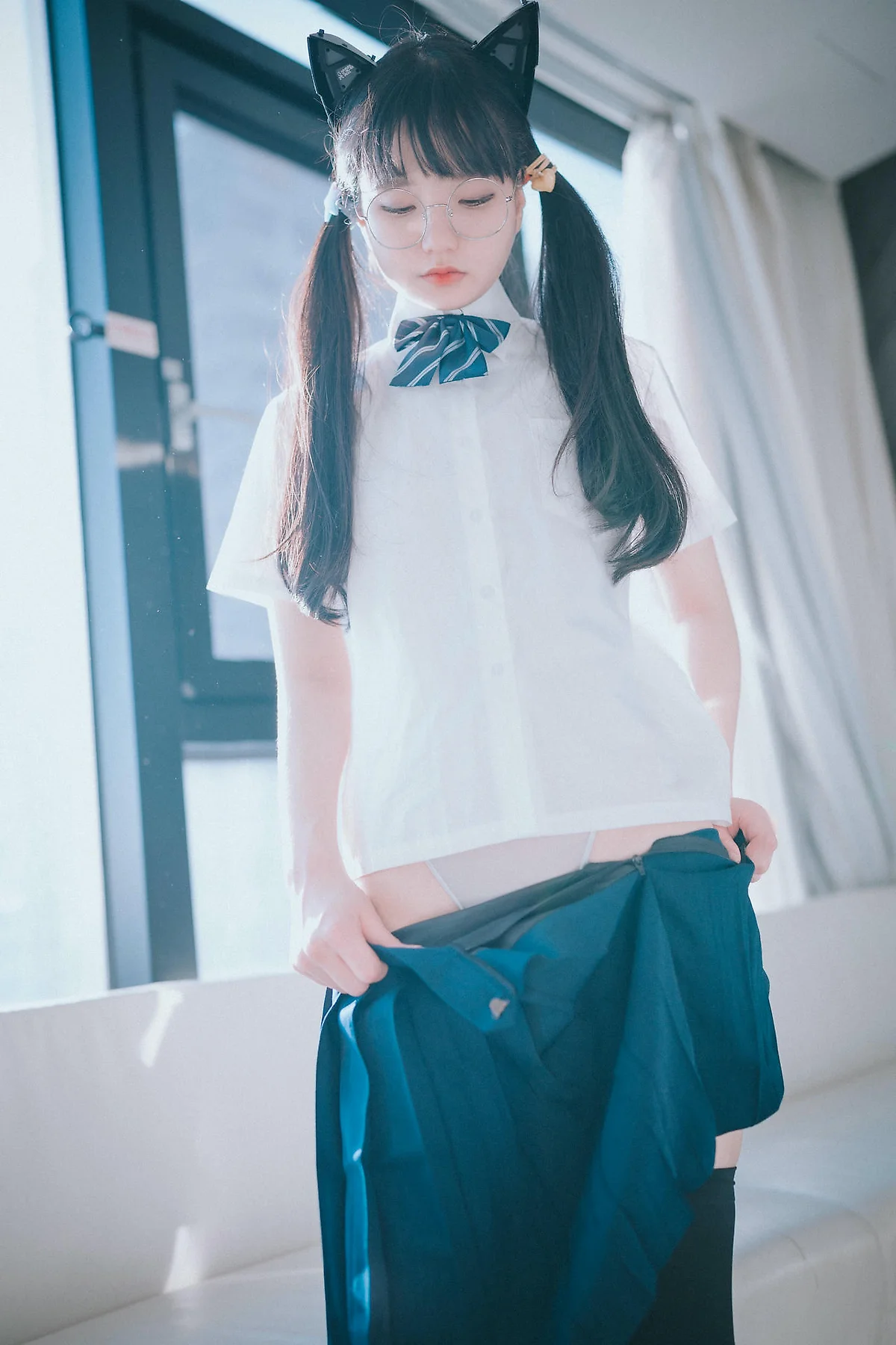 DJAWA No.111 Jeong Jenny双马尾少女灰色丝袜 - 88