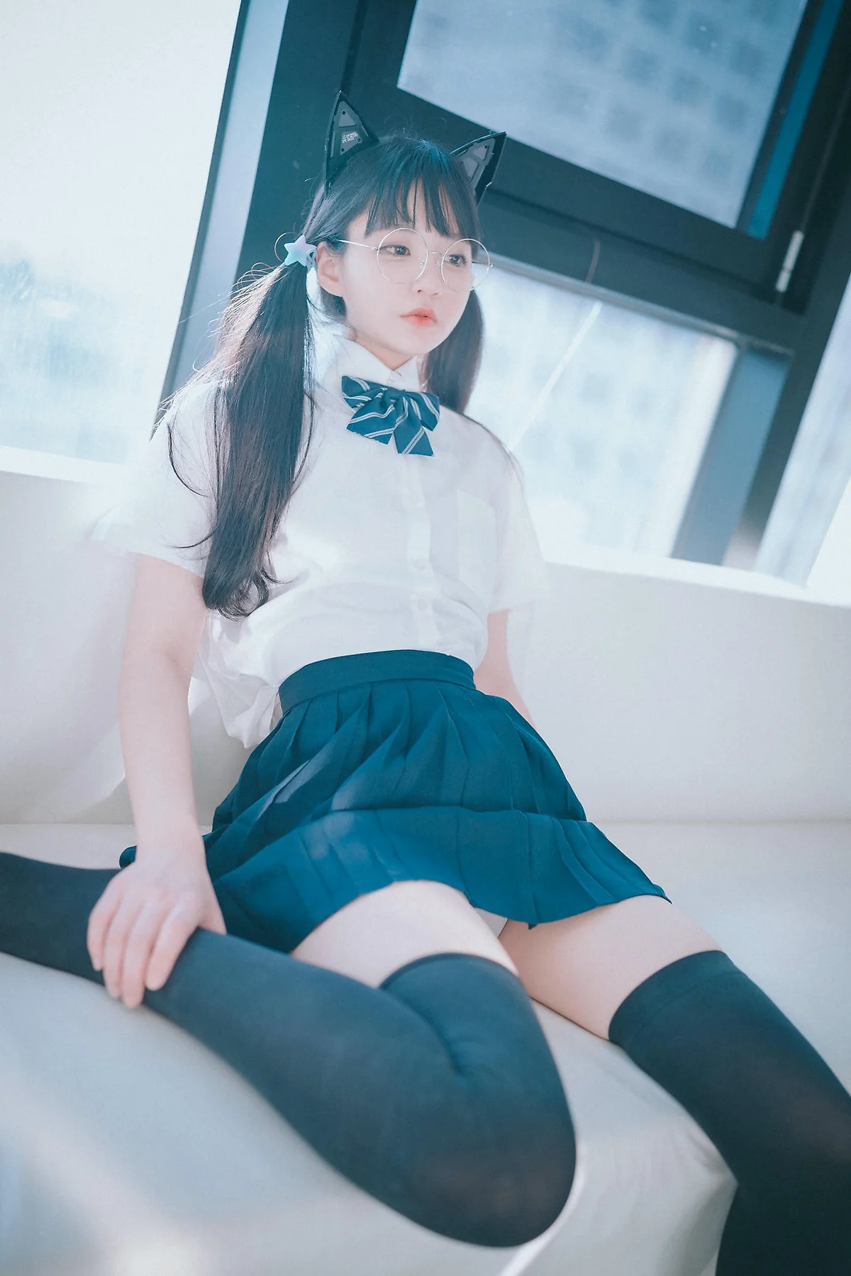 DJAWA No.111 Jeong Jenny双马尾少女灰色丝袜 - 124
