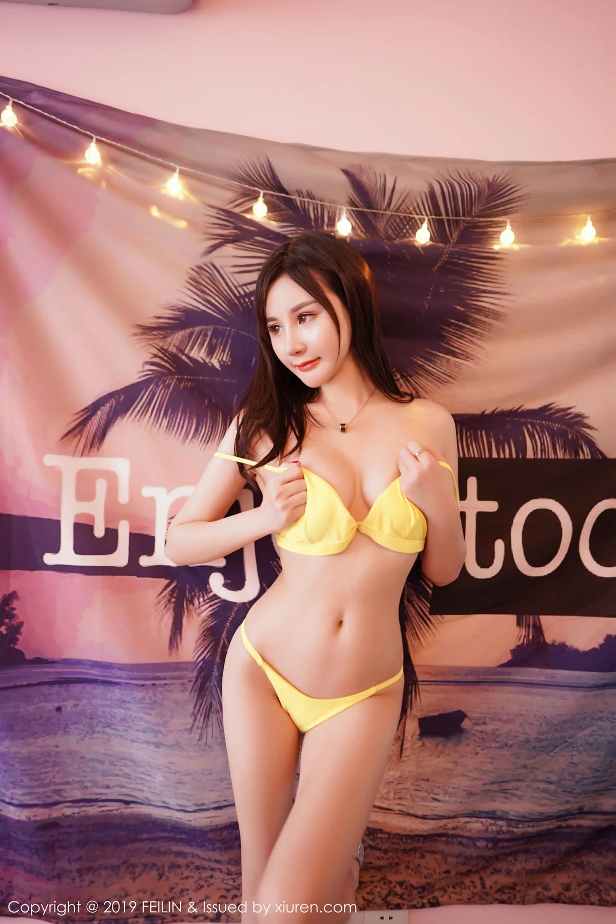 FeiLin 嗲囡囡 Vol.216 比基尼与粉色透视薄纱 Celina青妍性感写真 - 26
