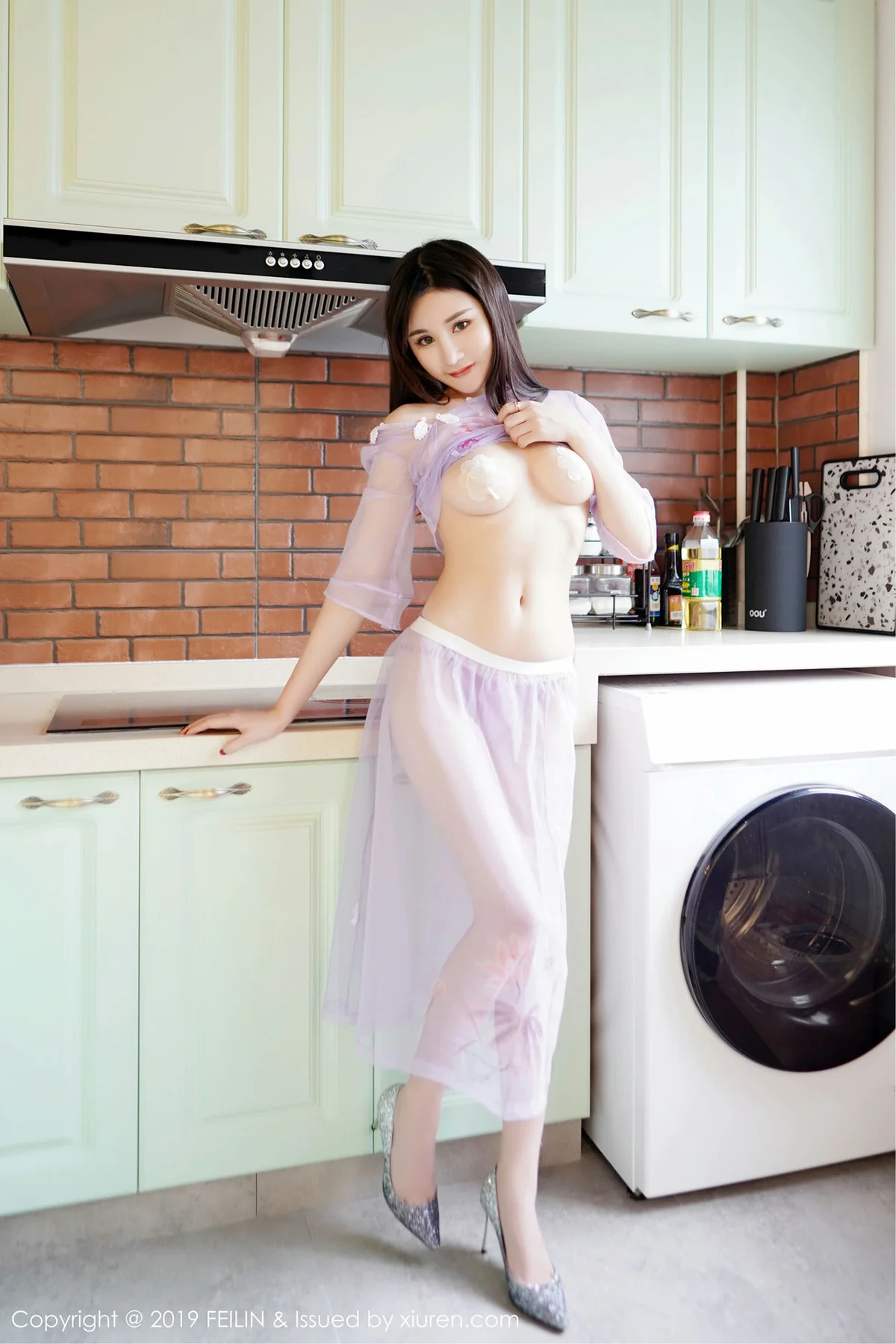 FeiLin 嗲囡囡 Vol.216 比基尼与粉色透视薄纱 Celina青妍性感写真 - 37