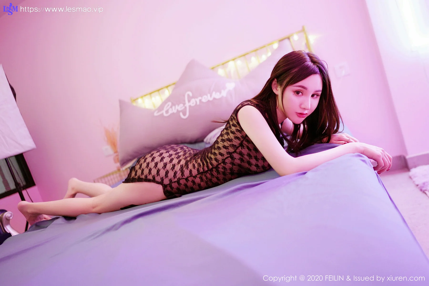 FeiLin 嗲囡囡 Vol.222 性感镂空内衣与粉色睡衣 Celina青妍性感写真 - 30