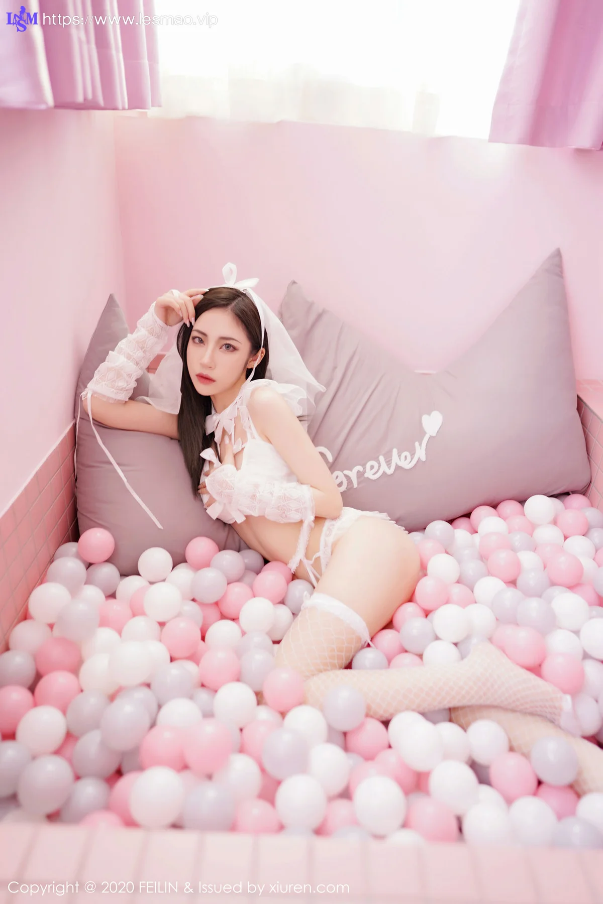 FeiLin 嗲囡囡 Vol.231 猫耳内衣装备 贾诗晗 性感私房写真 - 50