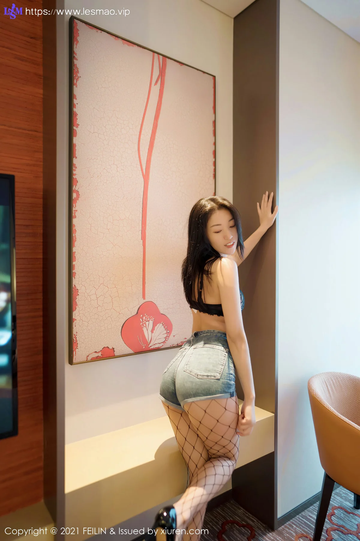 FeiLin 嗲囡囡 Vol.387  性感网袜 尤尤子 新人模特首套写真 - 16