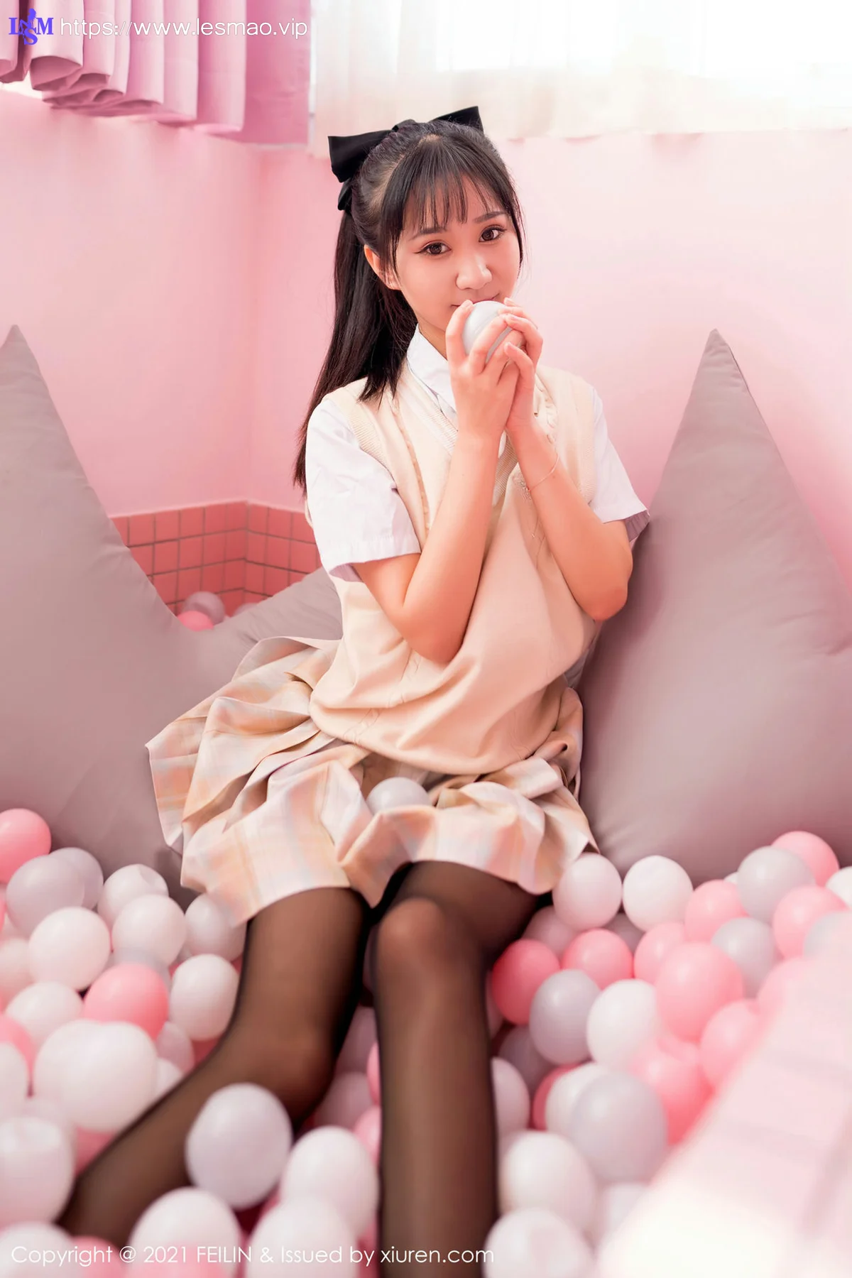 FeiLin 嗲囡囡 Vol.417 兔耳装黑丝 小果冻儿 性感写真 - 3