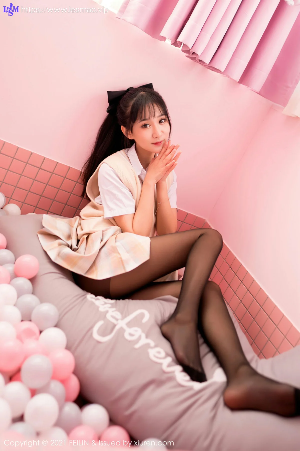 FeiLin 嗲囡囡 Vol.417 兔耳装黑丝 小果冻儿 性感写真 - 15