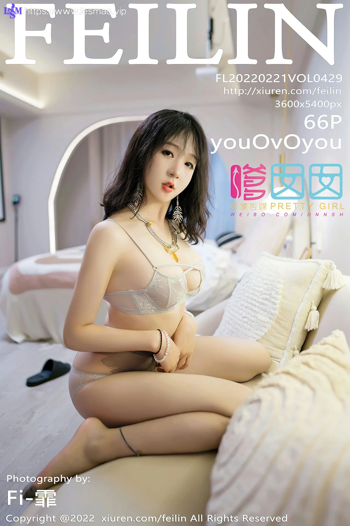 FeiLin 嗲囡囡 Vol.429  灰色蕾丝 youOvOyou 性感写真1 - 67