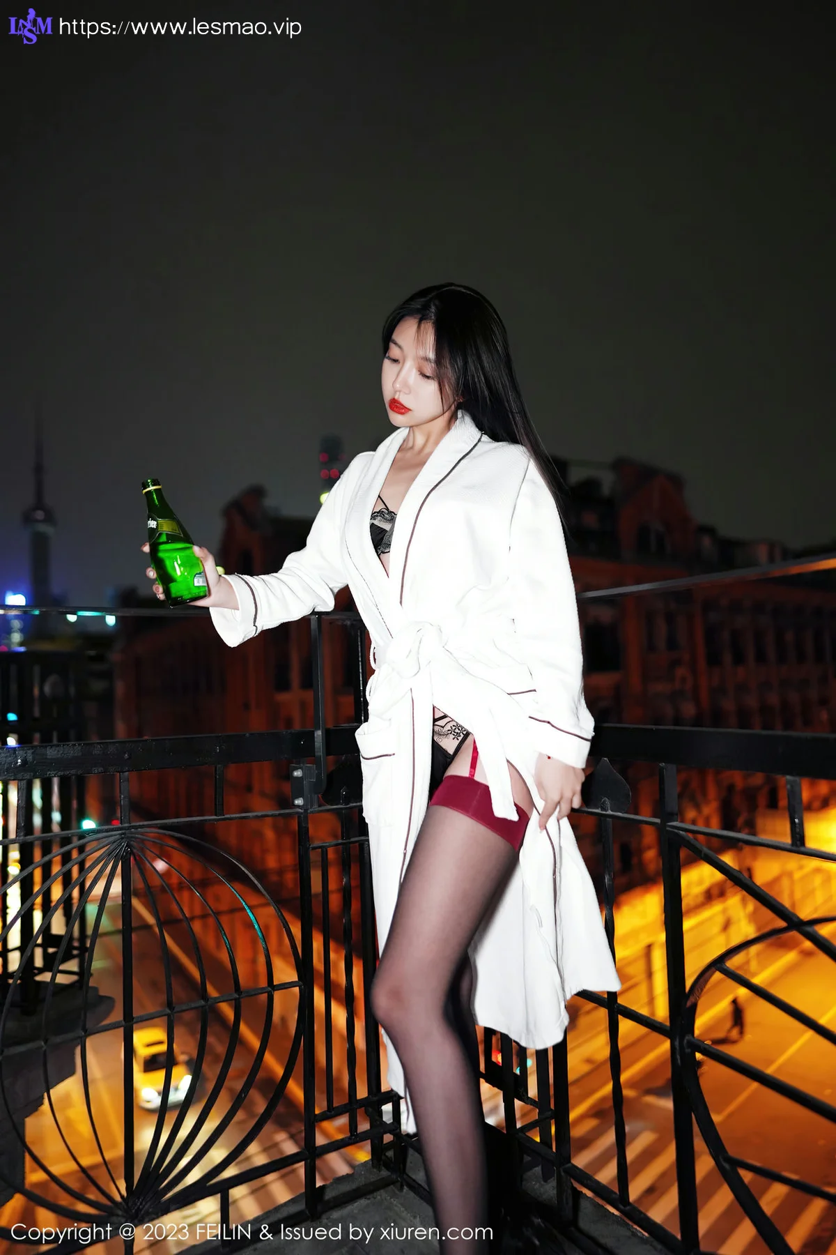 FeiLin 嗲囡囡 Vol.464  冯木木LRIS 白色睡袍下写真 - 16