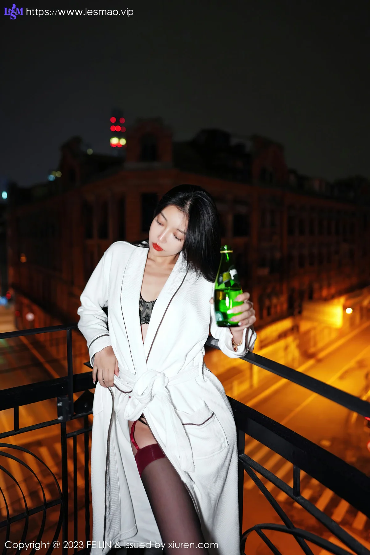 FeiLin 嗲囡囡 Vol.464  冯木木LRIS 白色睡袍下写真 - 23