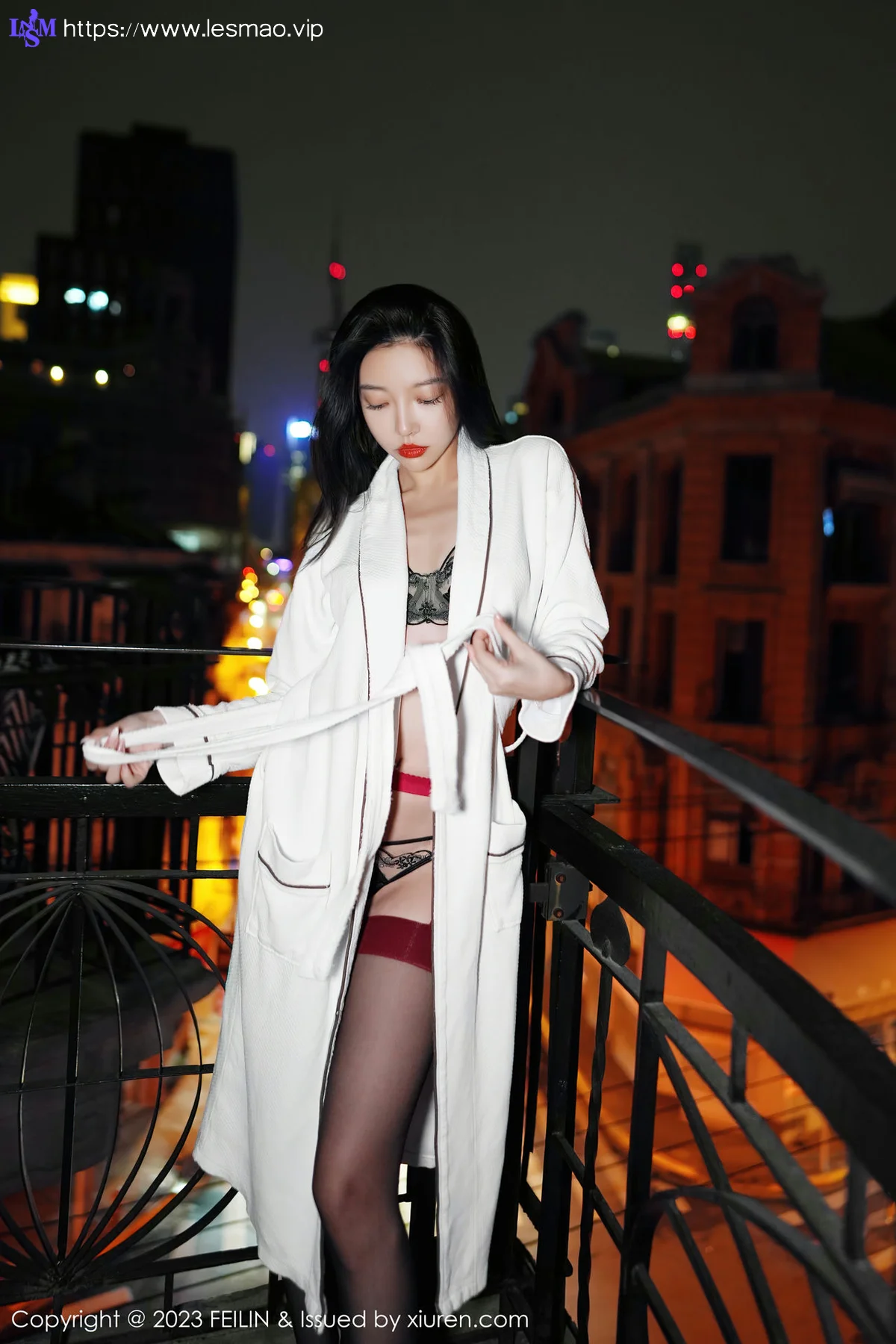 FeiLin 嗲囡囡 Vol.464  冯木木LRIS 白色睡袍下写真 - 28