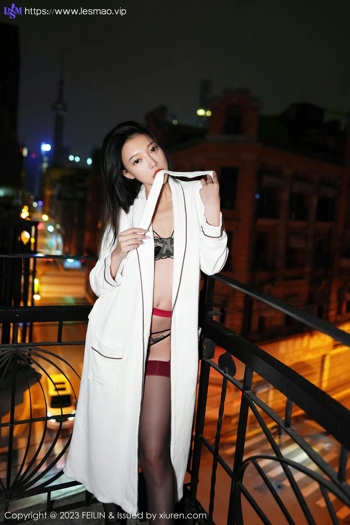FeiLin 嗲囡囡 Vol.464  冯木木LRIS 白色睡袍下写真 - 30