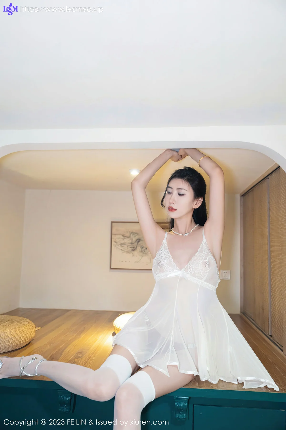 FeiLin 嗲囡囡 Vol.469  章芃芃  白色情趣服饰性感写真 - 28