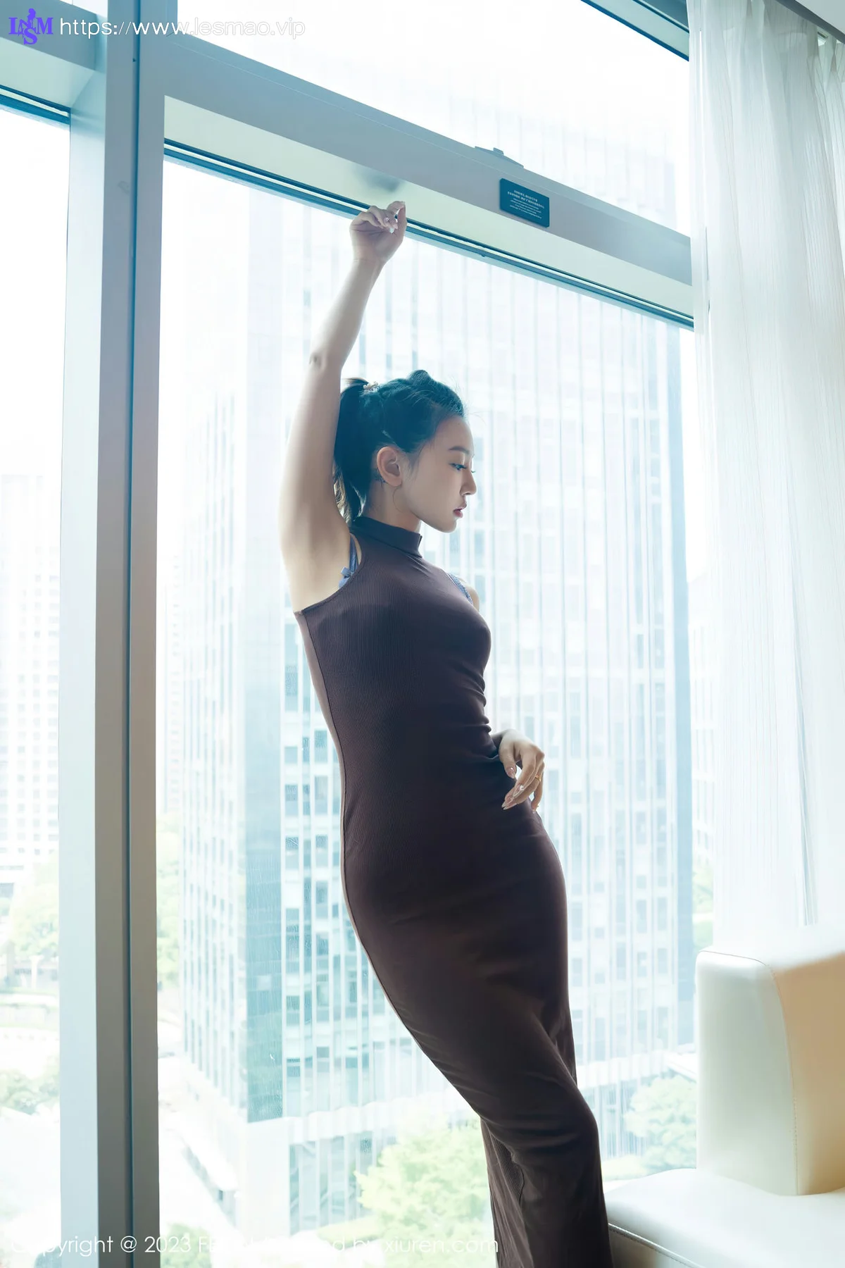 FeiLin 嗲囡囡 Vol.471  冯木木LRIS 诱人灰丝性感写真 - 11