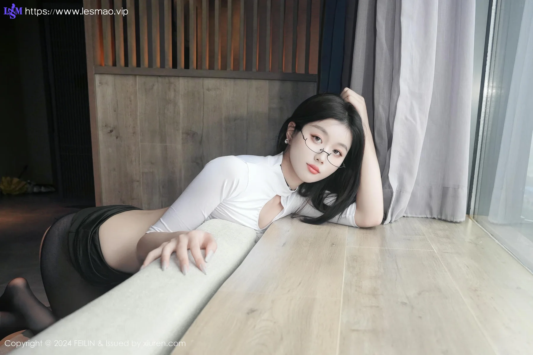 FeiLin 嗲囡囡 Vol.489  江念鱼 眼镜黑丝美女 - 37