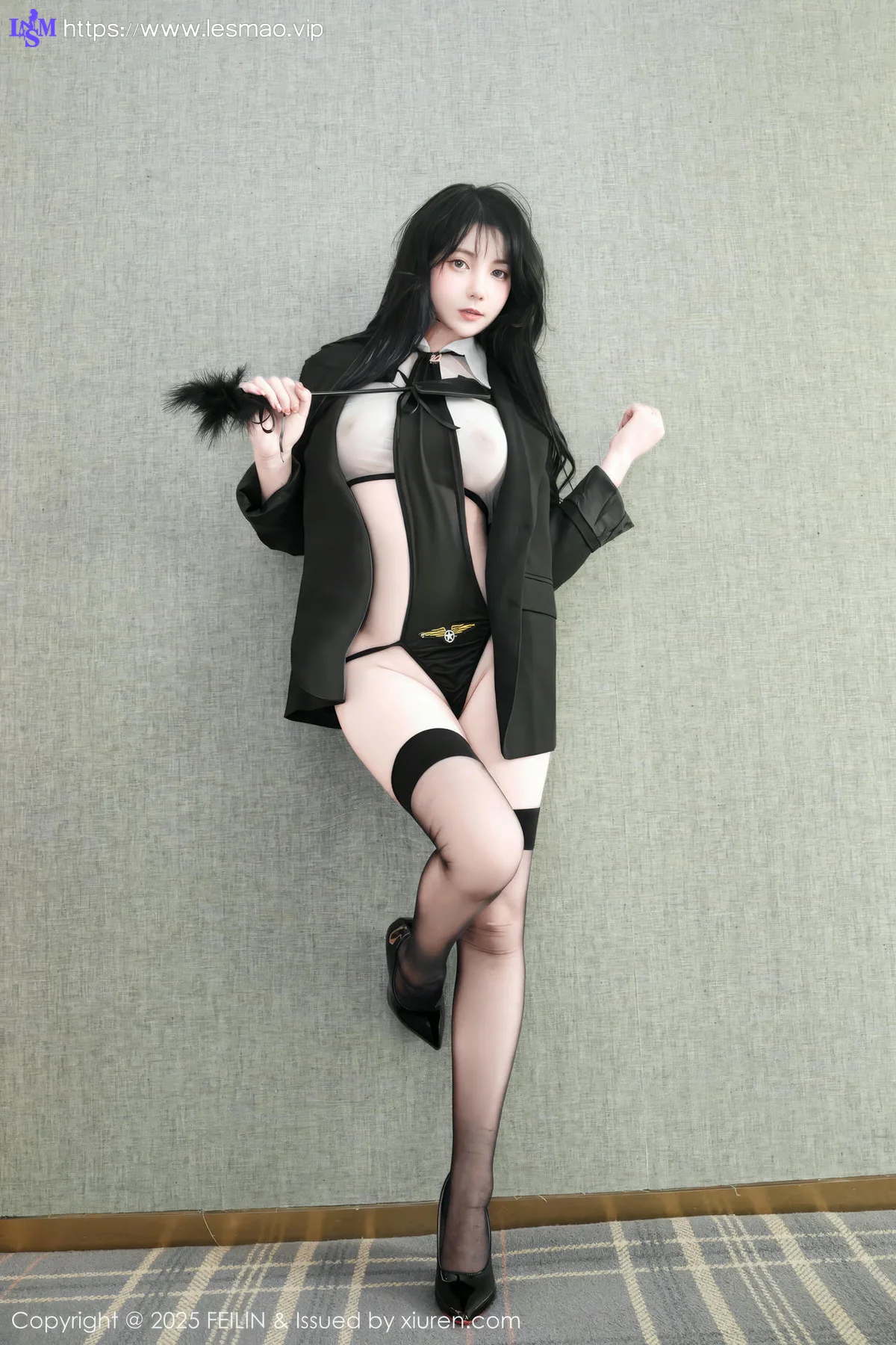 FeiLin 嗲囡囡 Vol.498  软情 黑丝高跟制服写真 - 18