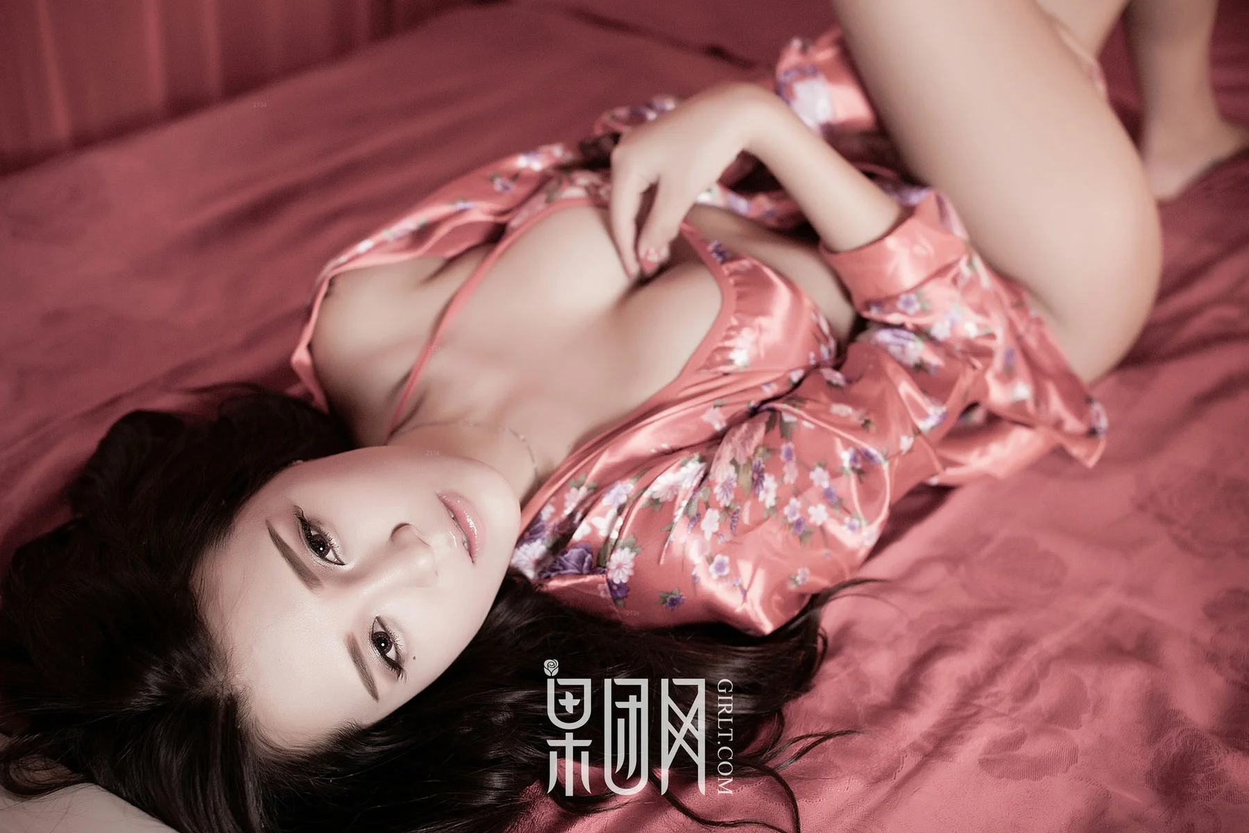 GIRLT 果团网 No.148 朱慕丰硕丝绸睡衣 - 25