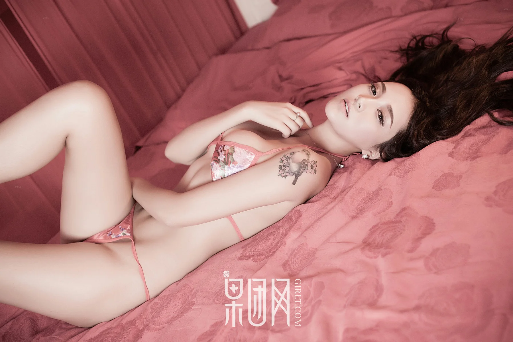 GIRLT 果团网 No.148 朱慕丰硕丝绸睡衣 - 47