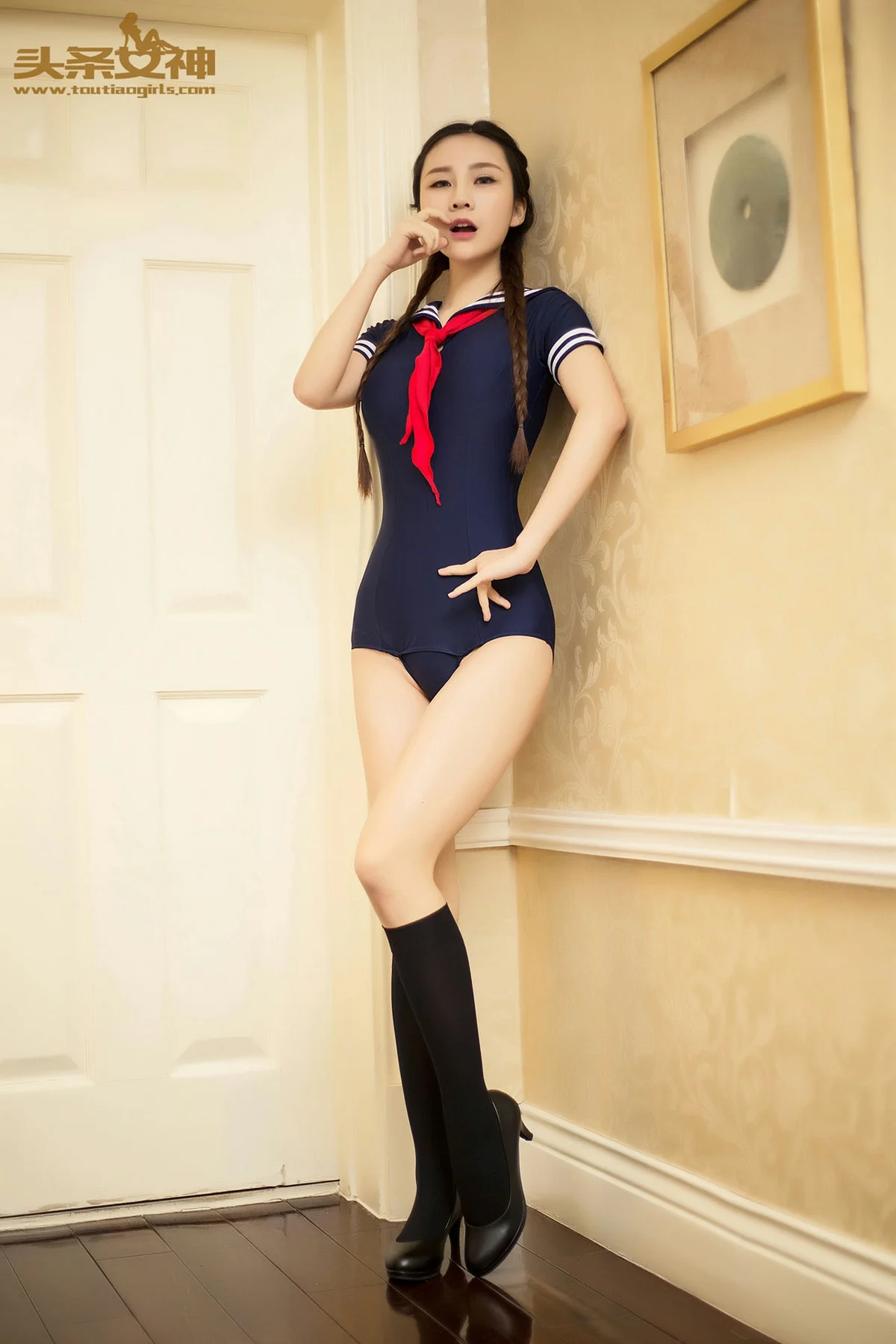 Goddes 头条女神 No.056 Modo 周思超-海军学生服 - 35