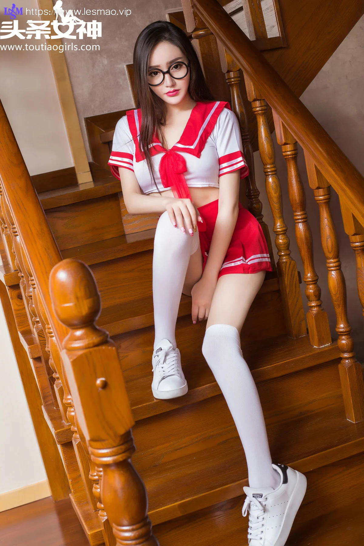 Goddes 头条女神 No.161 Modo 麦苹果女学生服 眼镜美女 - 16