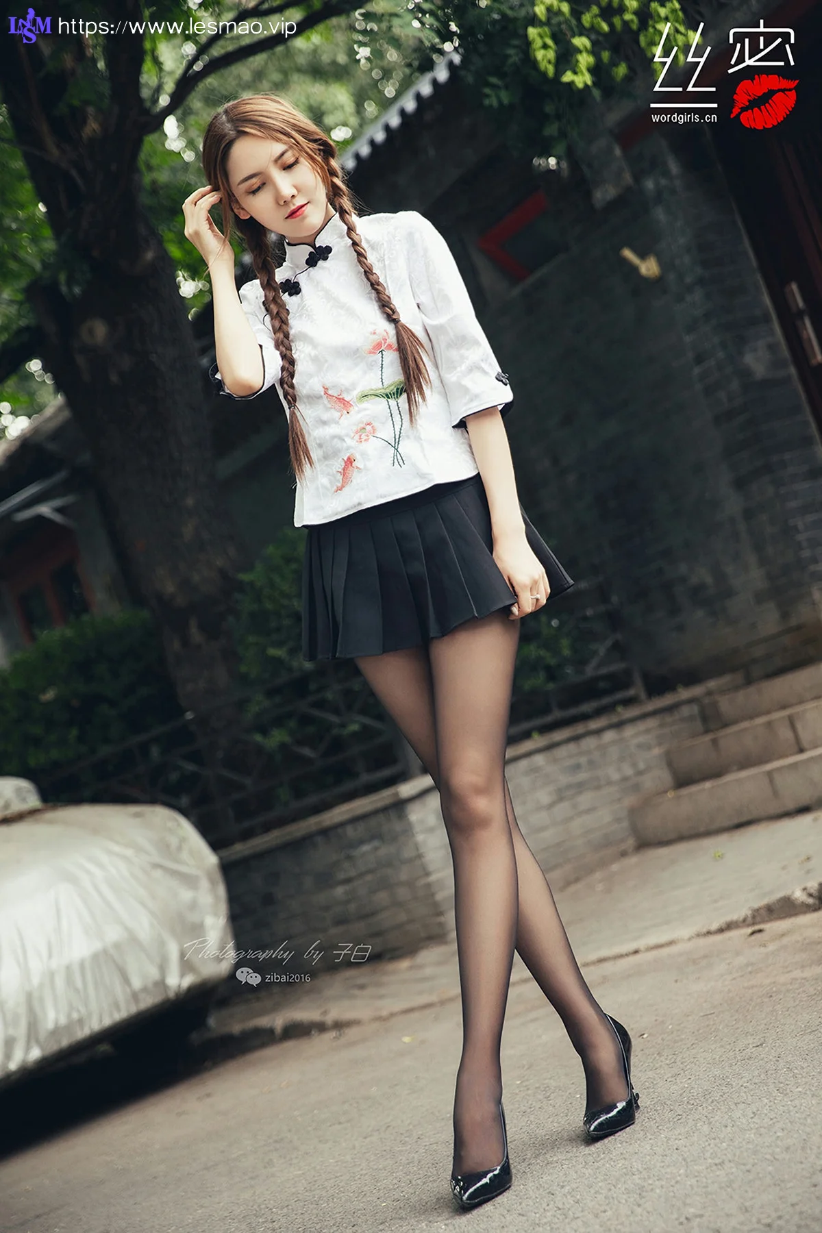 Goddes 头条女神 No.759 莎伦 胡同里的黑丝小妞马尾少女 - 30