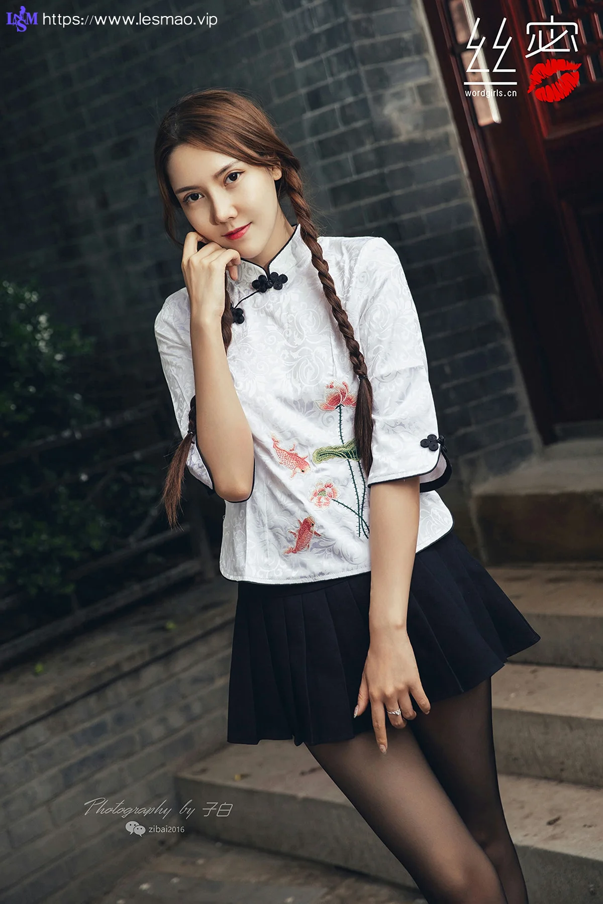 Goddes 头条女神 No.759 莎伦 胡同里的黑丝小妞马尾少女 - 33
