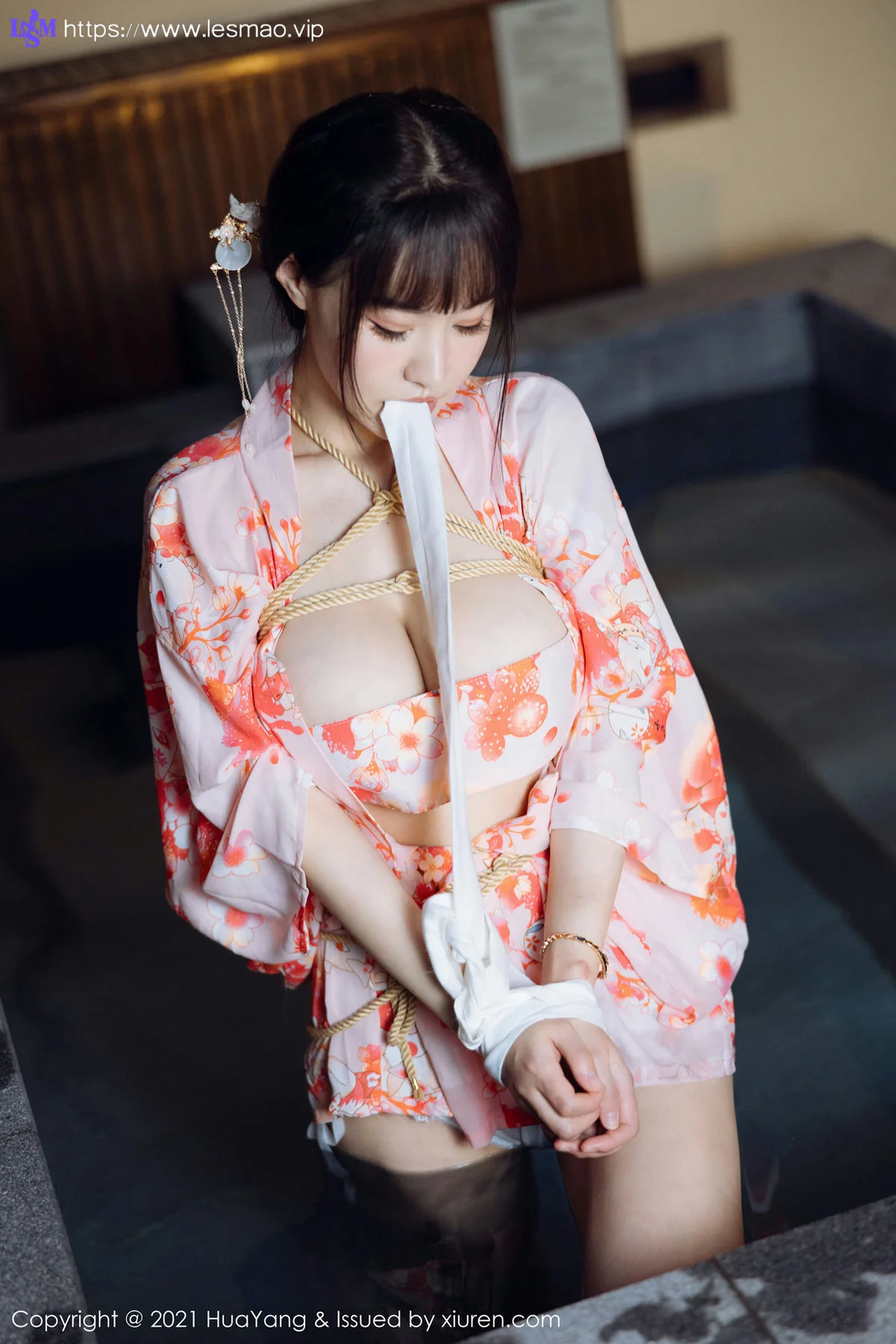 HuaYang 花漾show Vol.463 温泉和服捆绑 朱可儿Flower 成都旅拍33 - 16
